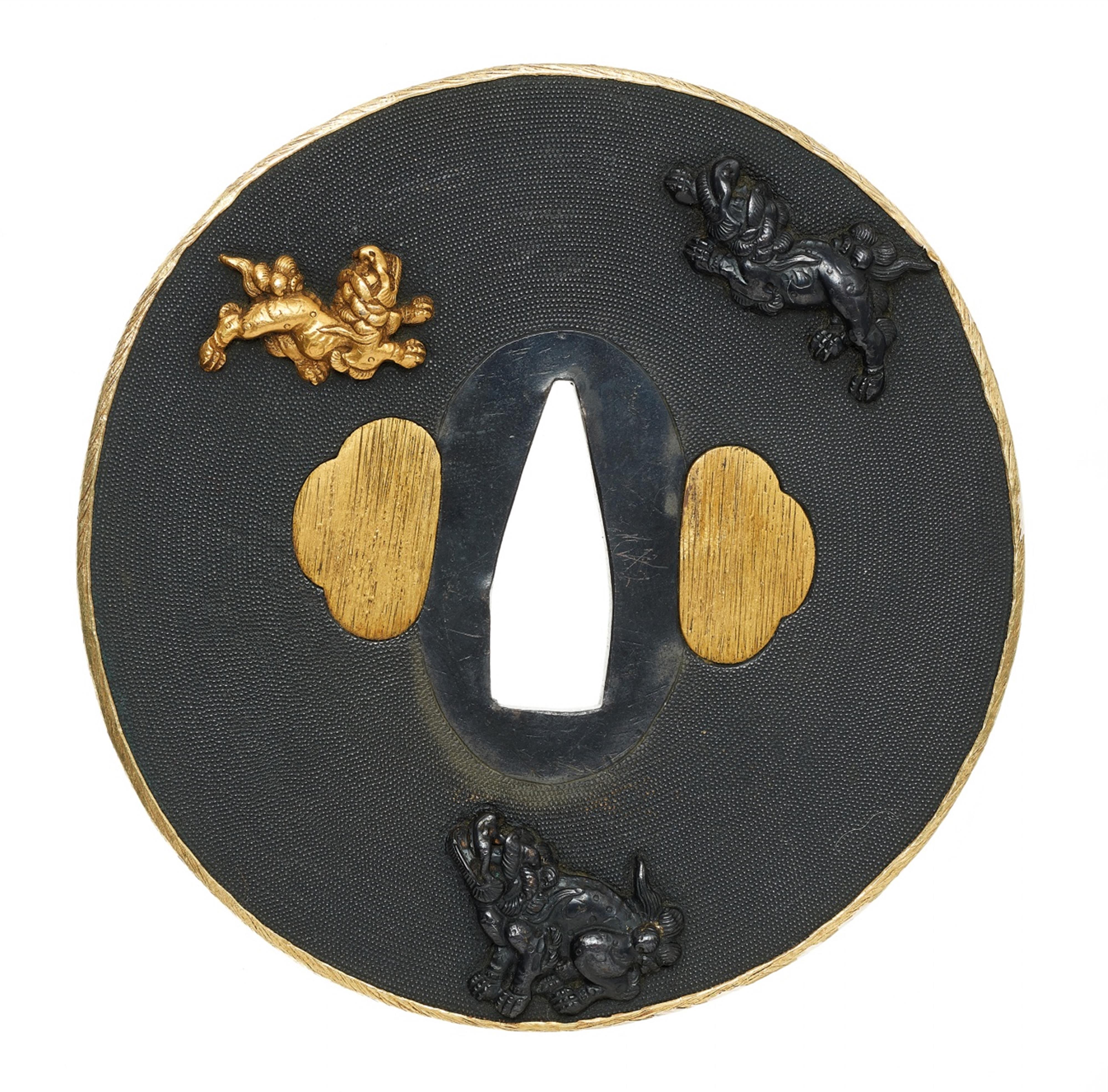 A waki Gotô shakudô tsuba. Edo period, 18th century - image-1