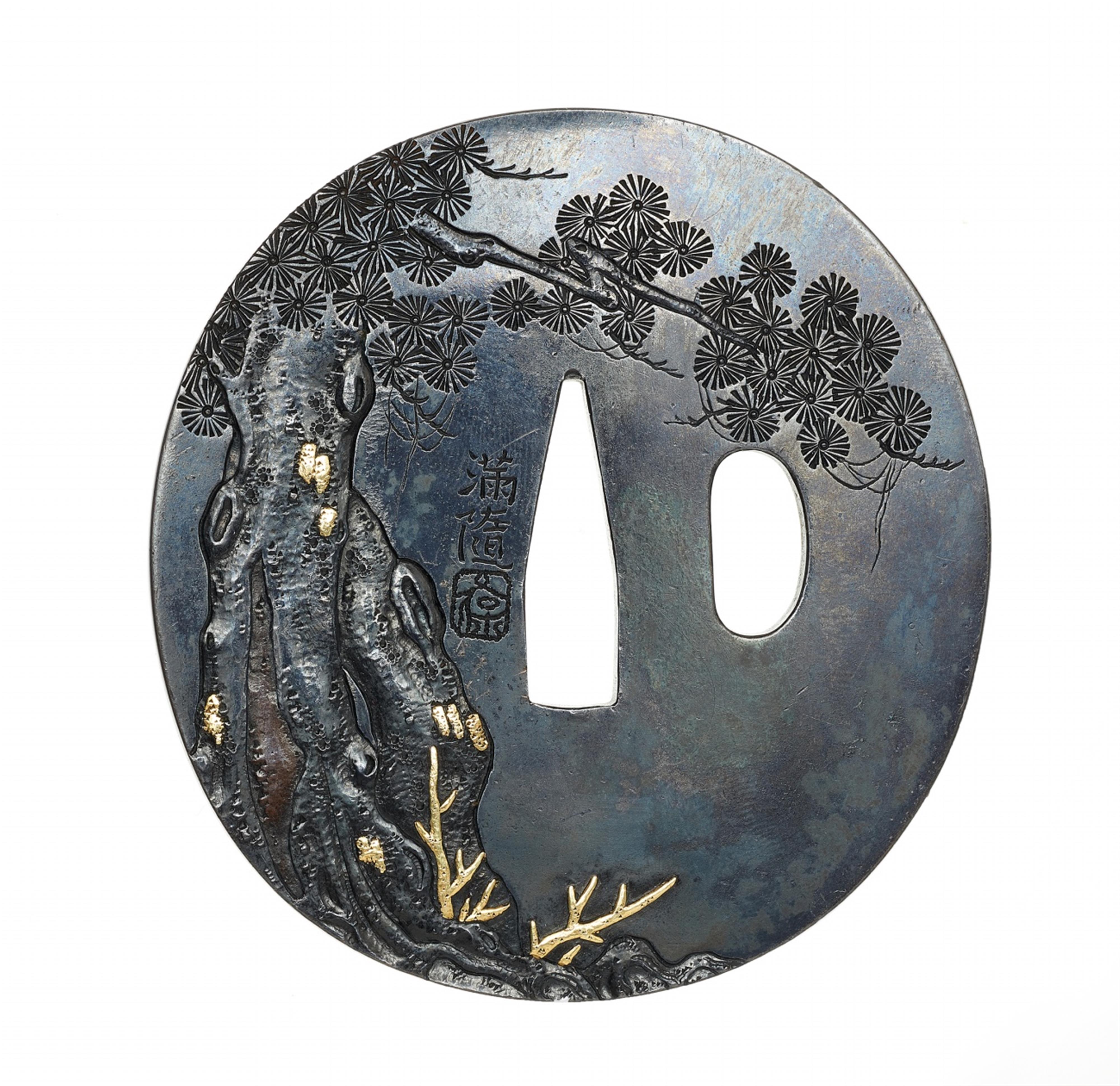 A shakudô tsuba. Edo period, third quarter 18th century - image-1