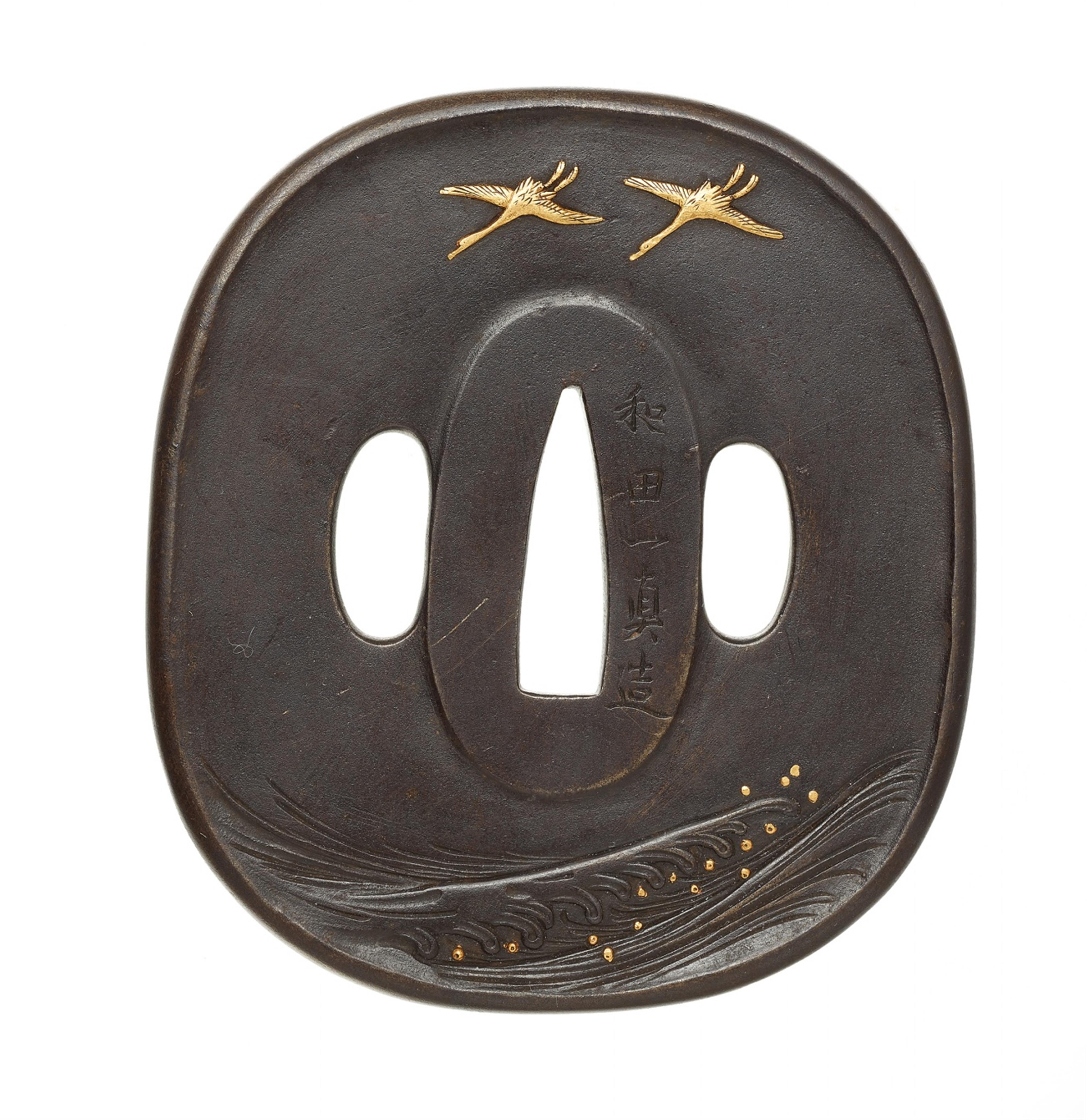 An iron tsuba. Edo period, mid-19th century

 - image-1