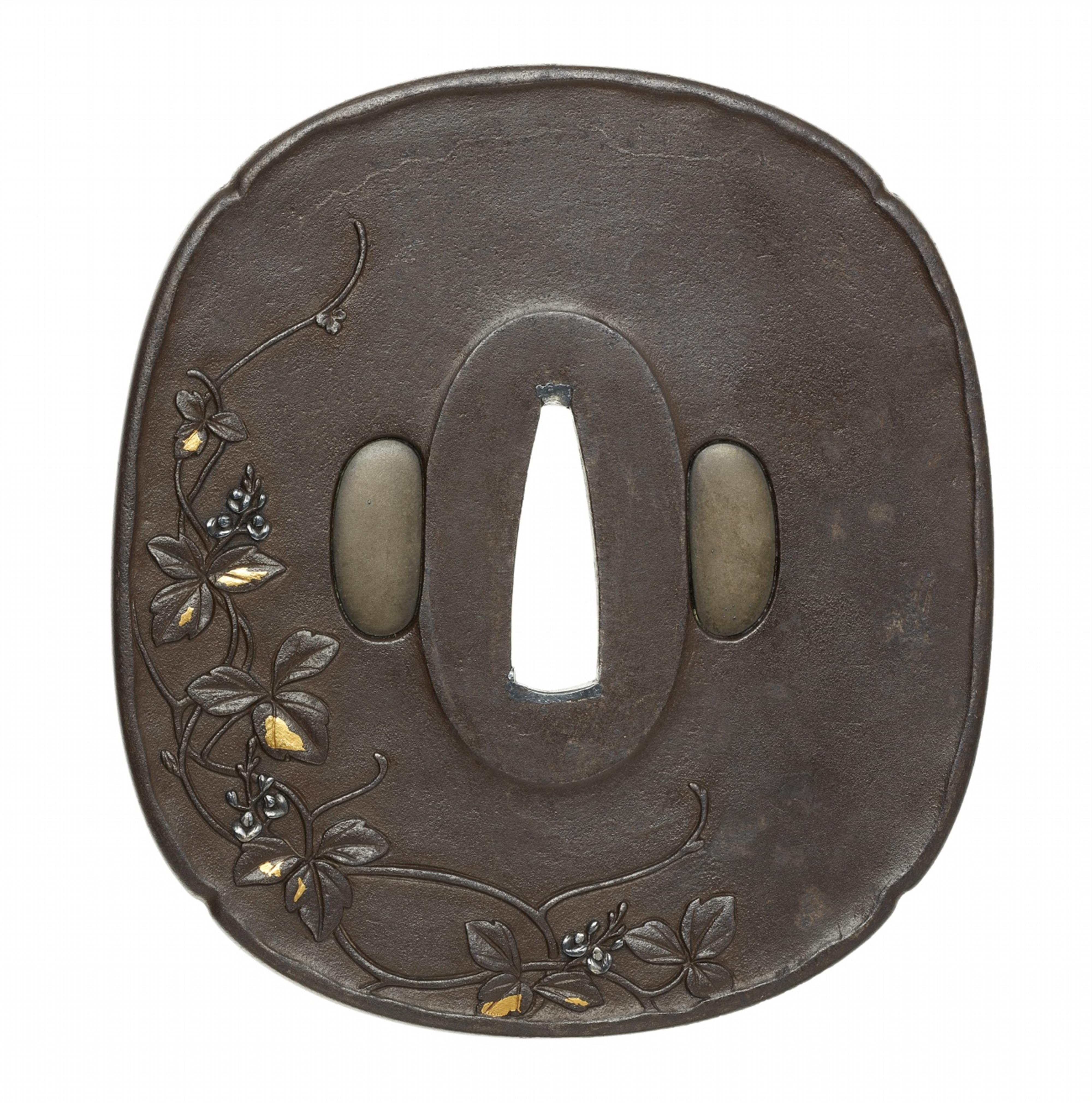 An iron tsuba. Edo period, dated 1864 - image-2