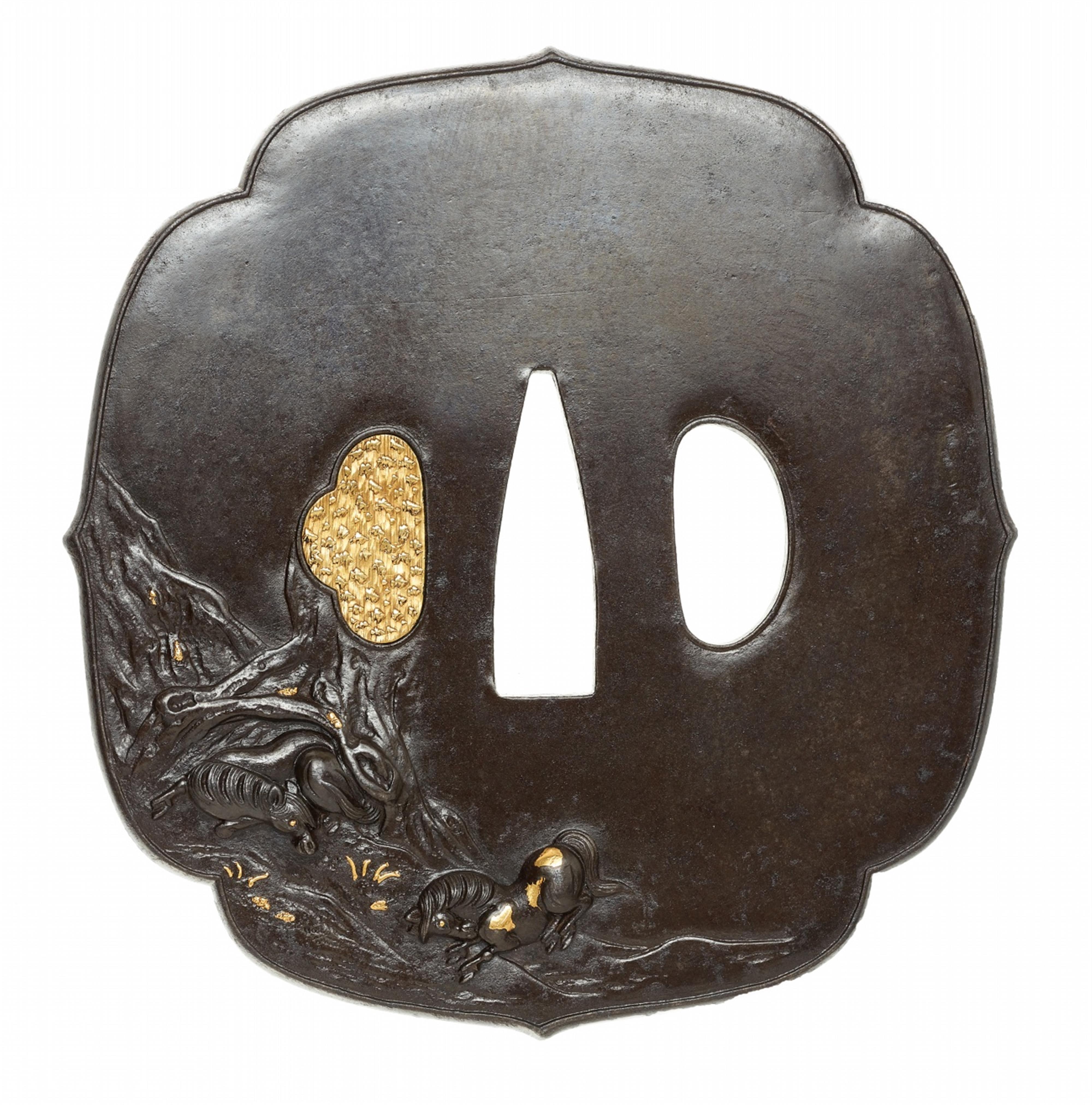 An iron tsuba. Edo period, third quarter 19th century - image-1