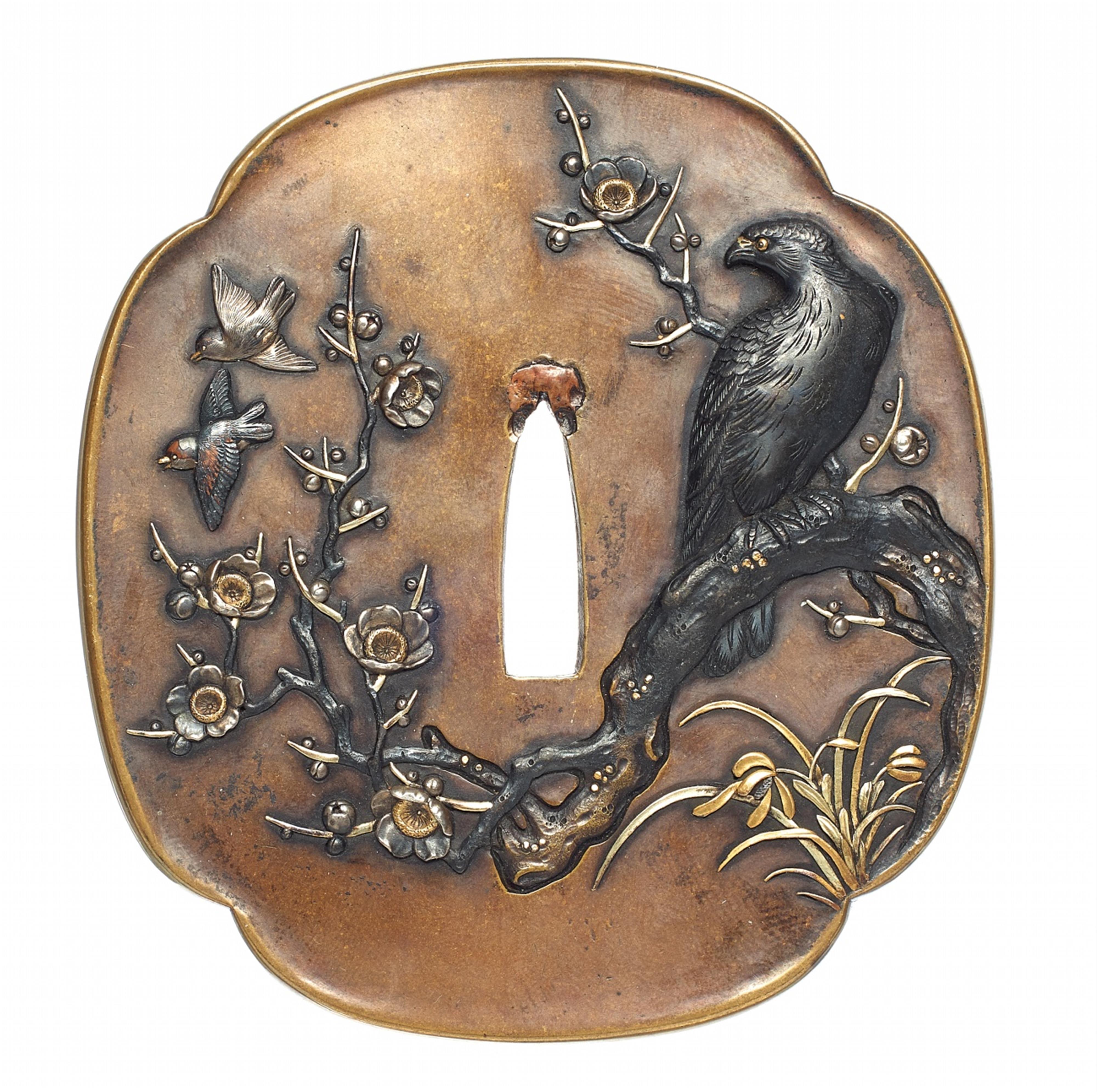 A sentoku and iron tsuba. Edo period, 19th century - image-1