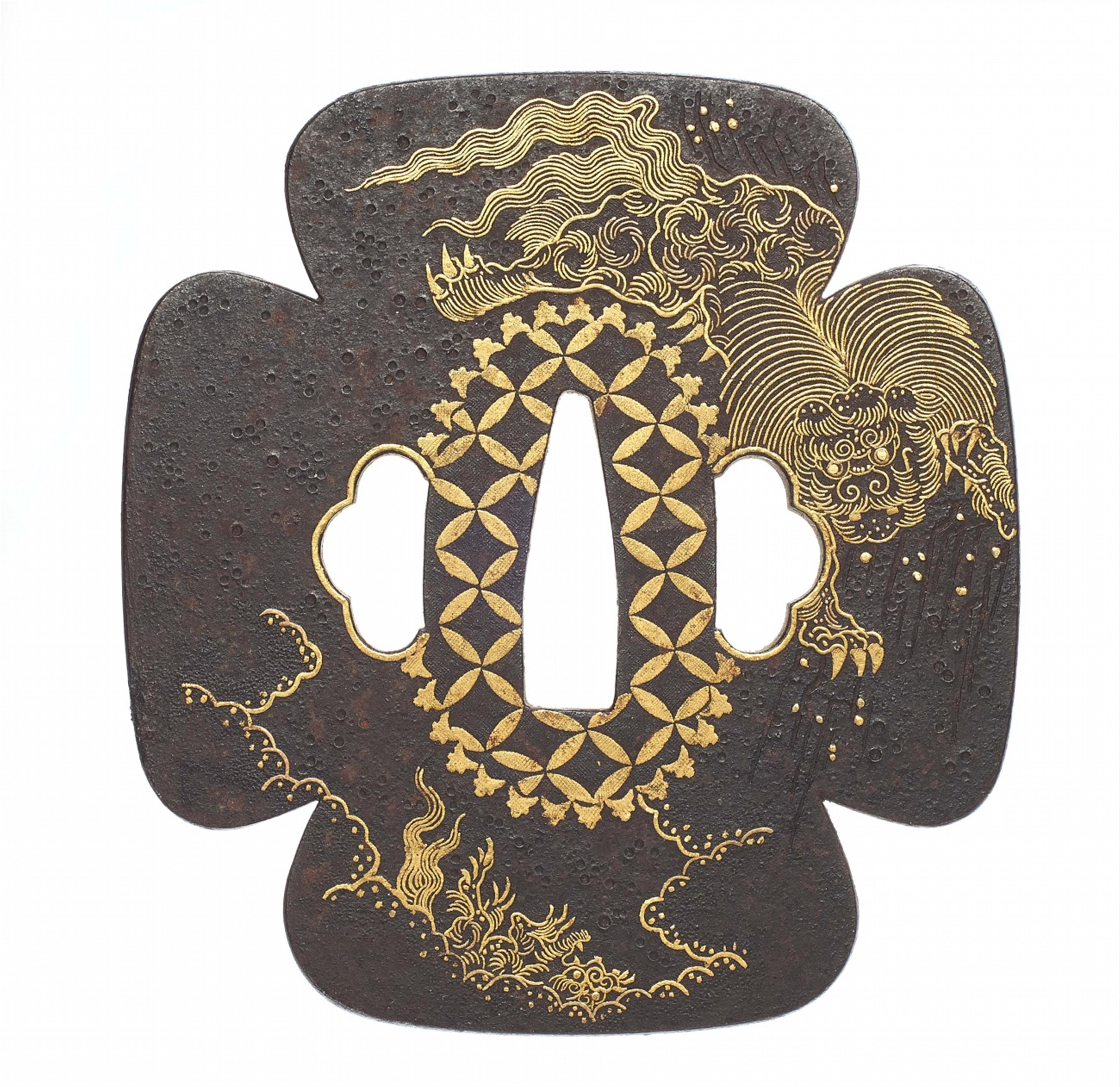 An iron tsuba. Edo period - image-2