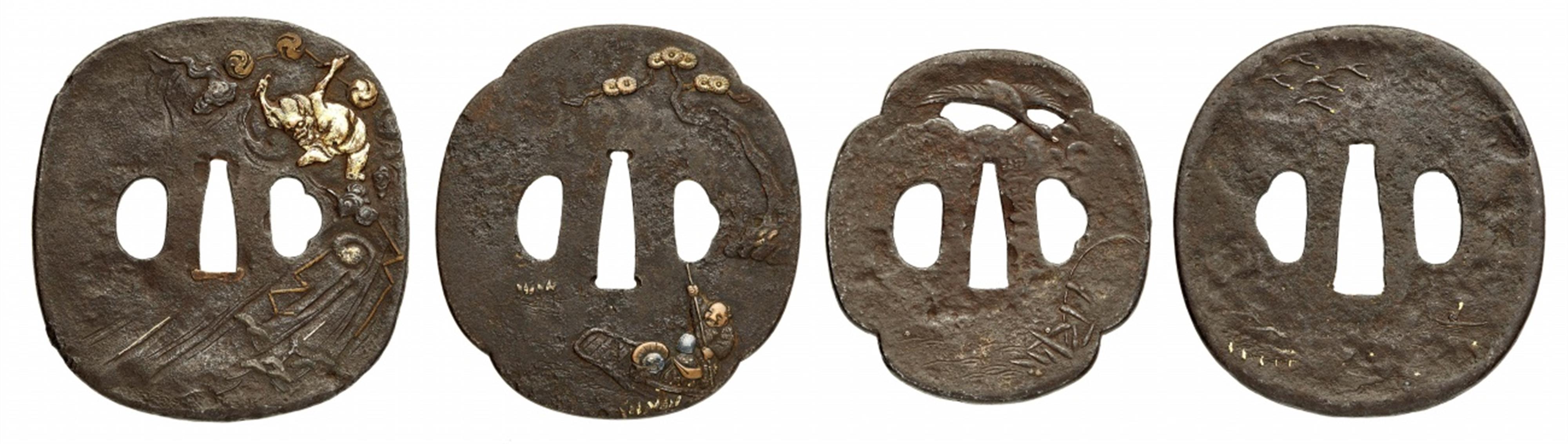 Four iron tsuba. Edo period, 18th/19th century - image-1