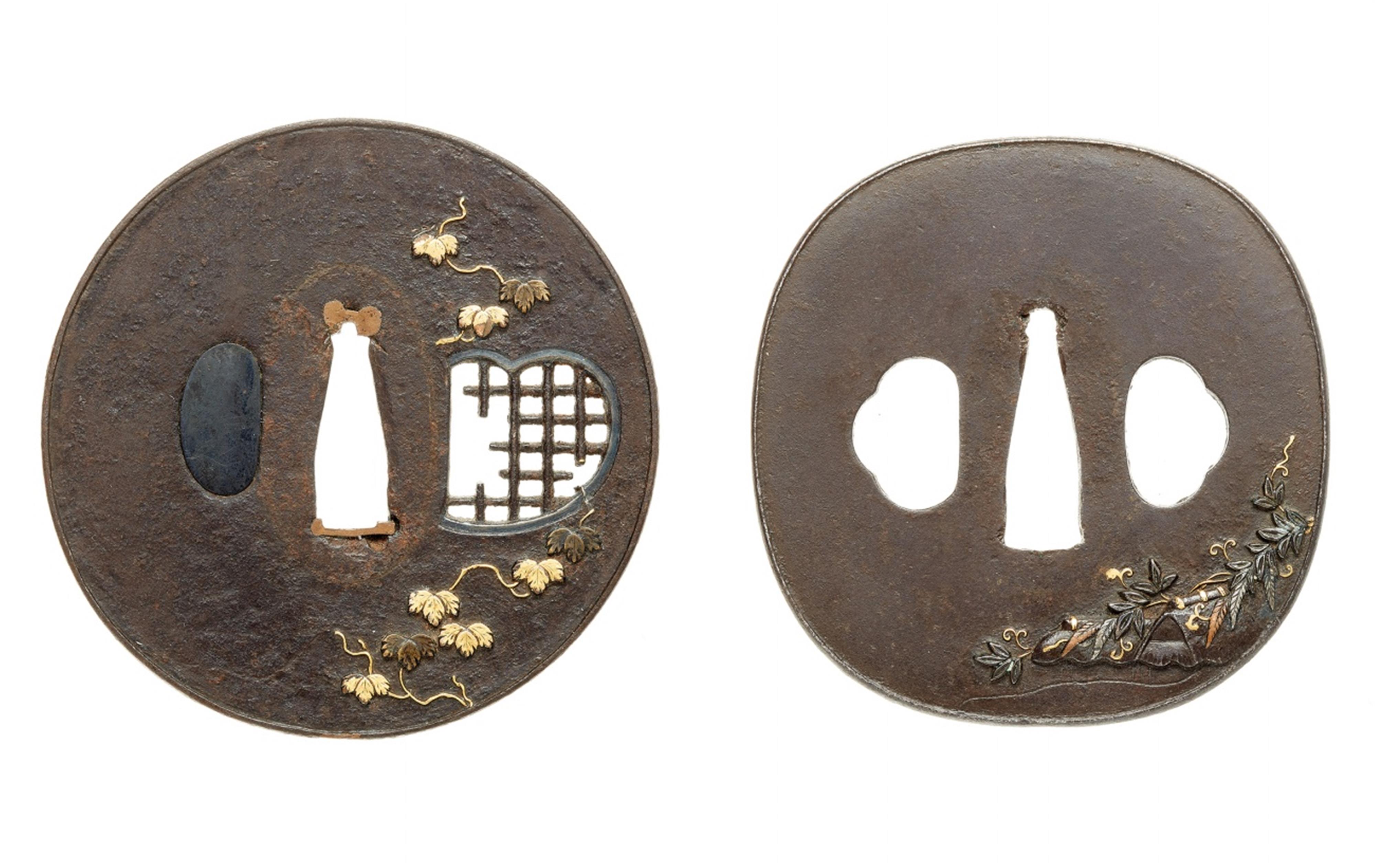 Zwei tsuba. Eisen. Edo-Zeit, 19. Jh. - image-1