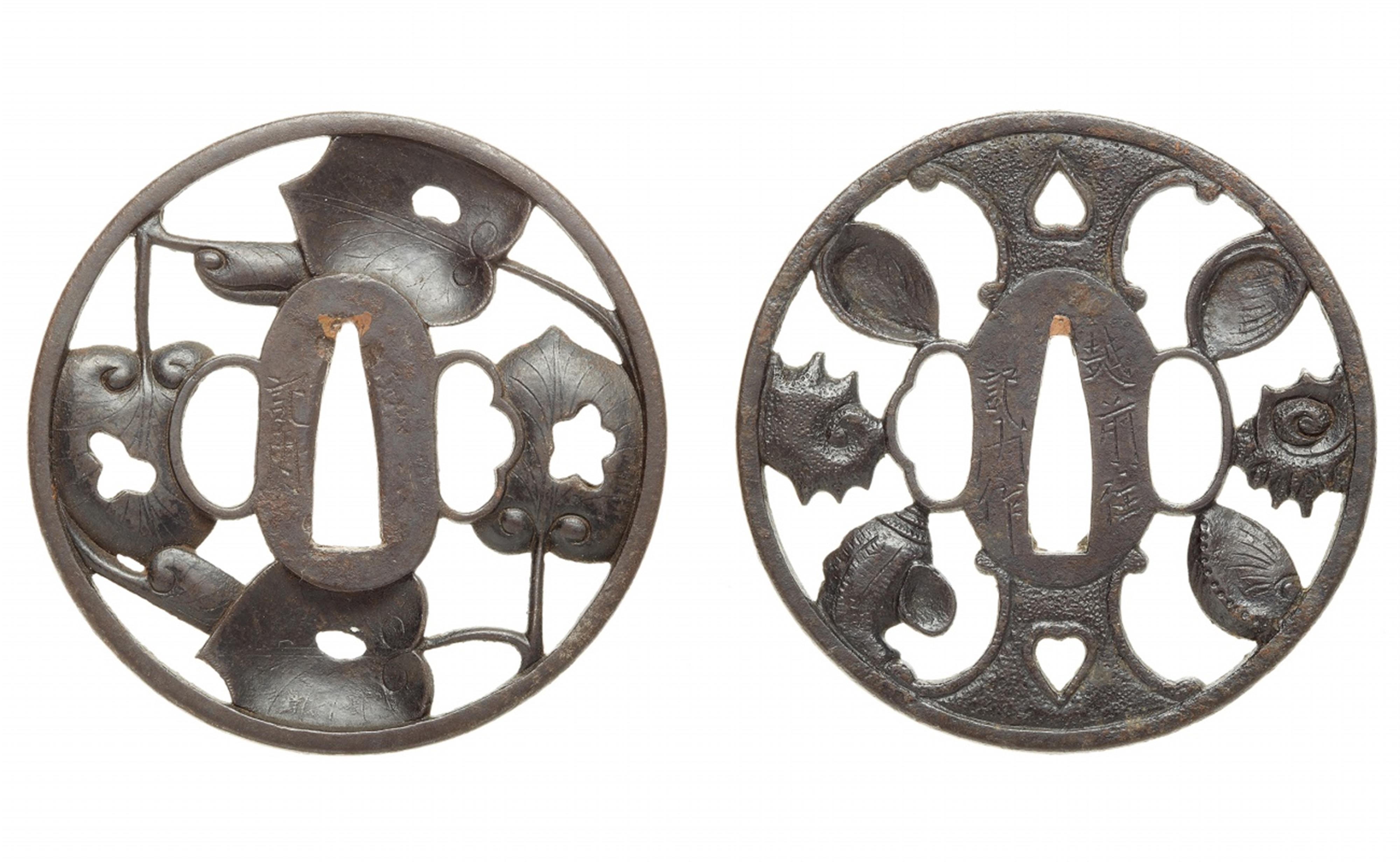 Zwei tsuba. Eisen. Edo-Zeit, 18./19. Jh. - image-1