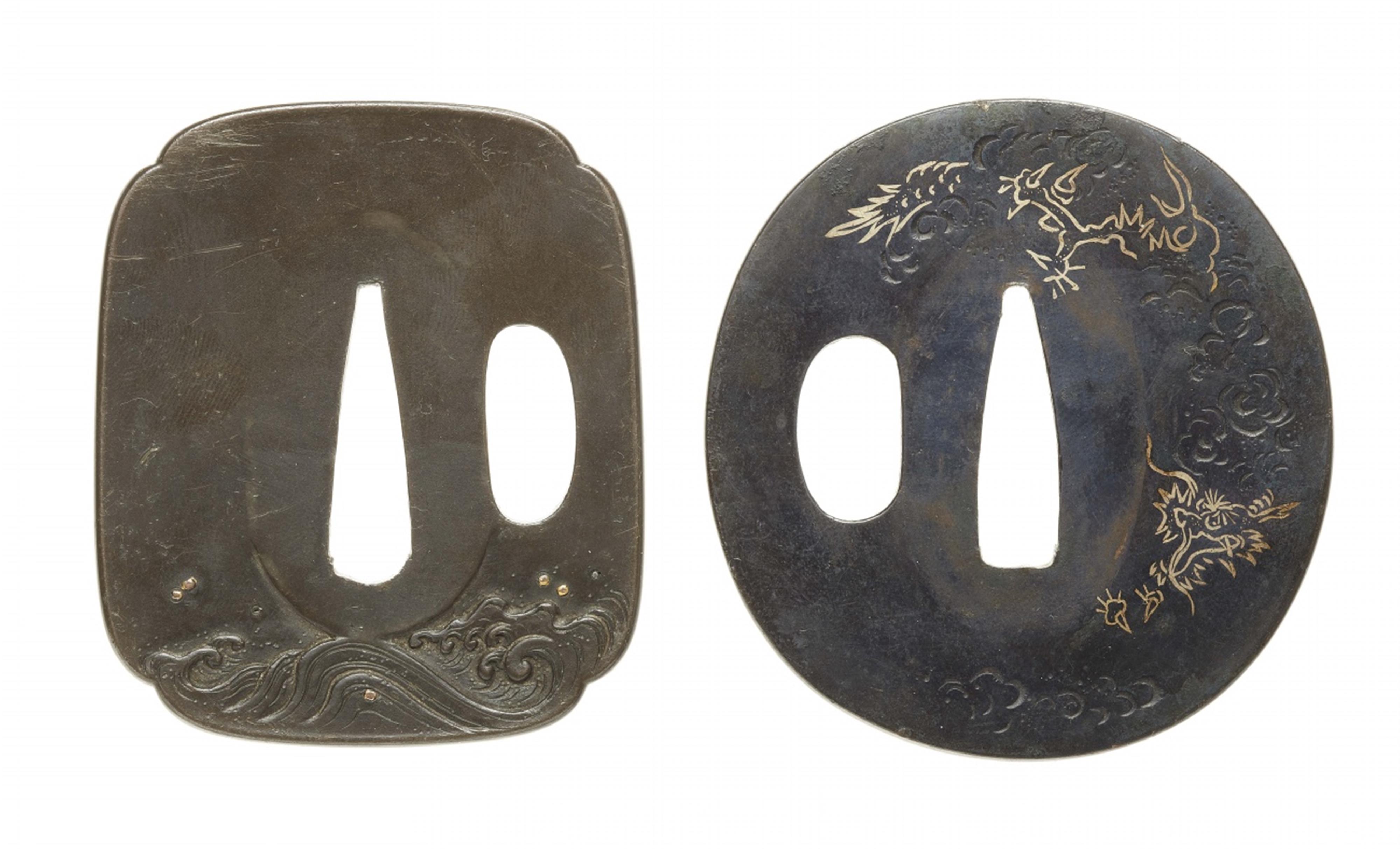 Zwei tsuba. Kupferlegierungen. Edo-Zeit, 19. Jh. - image-2