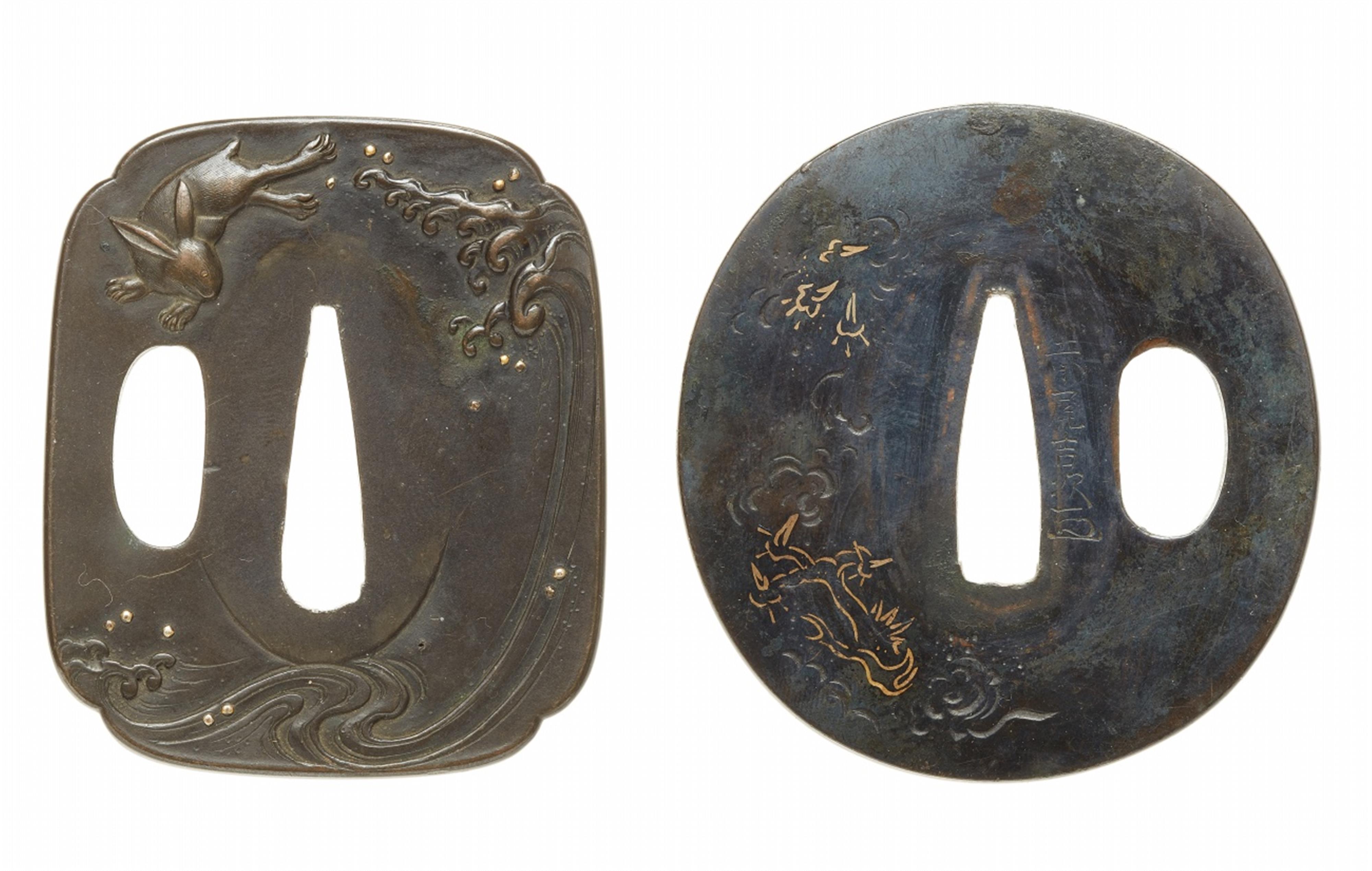 Two copper alloy tsuba. Edo period, 19th century - image-1