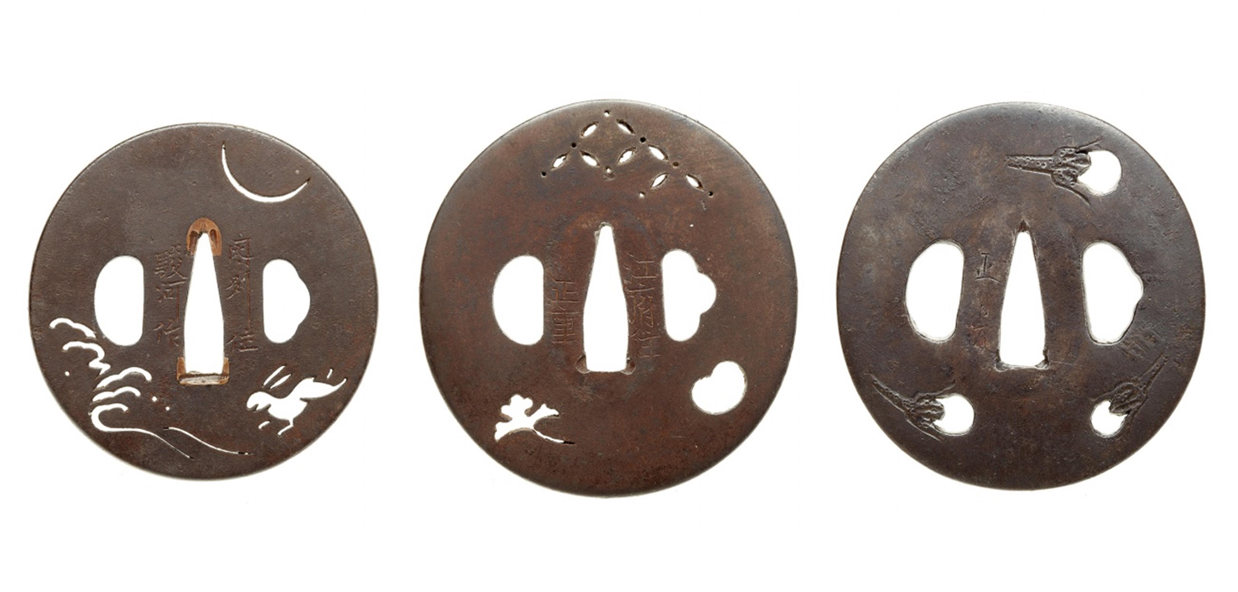 Three iron tsuba. Edo period, 19th century - image-1