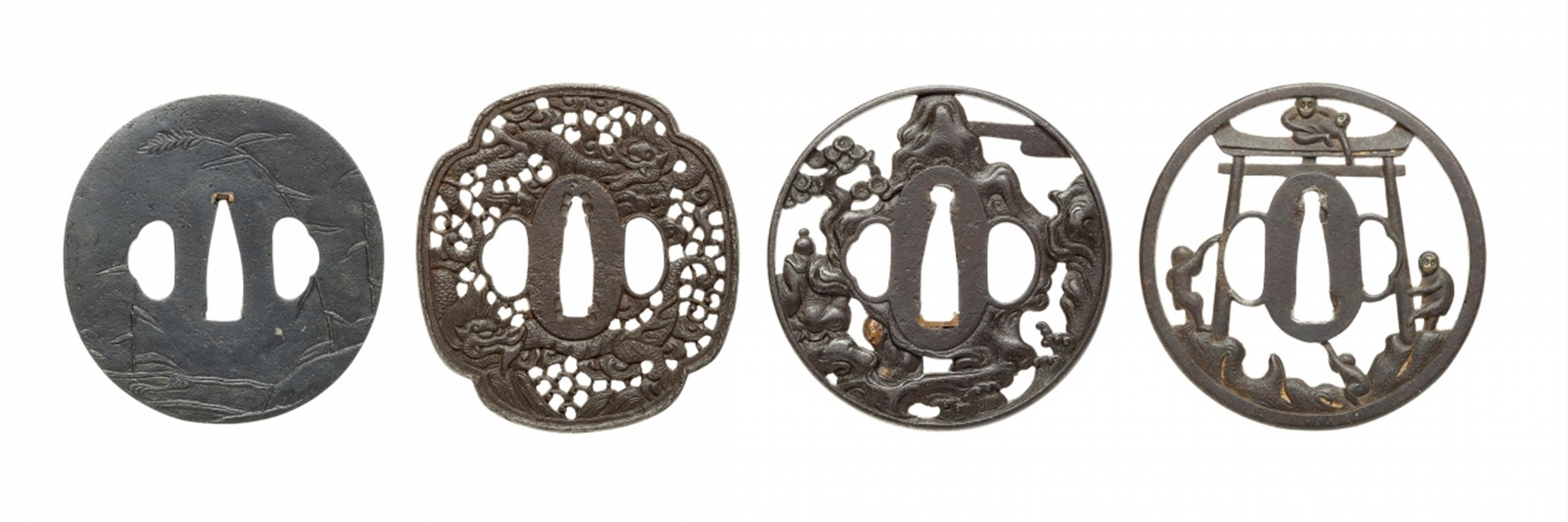 Four iron tsuba. Edo period, 18th/19th century - image-2