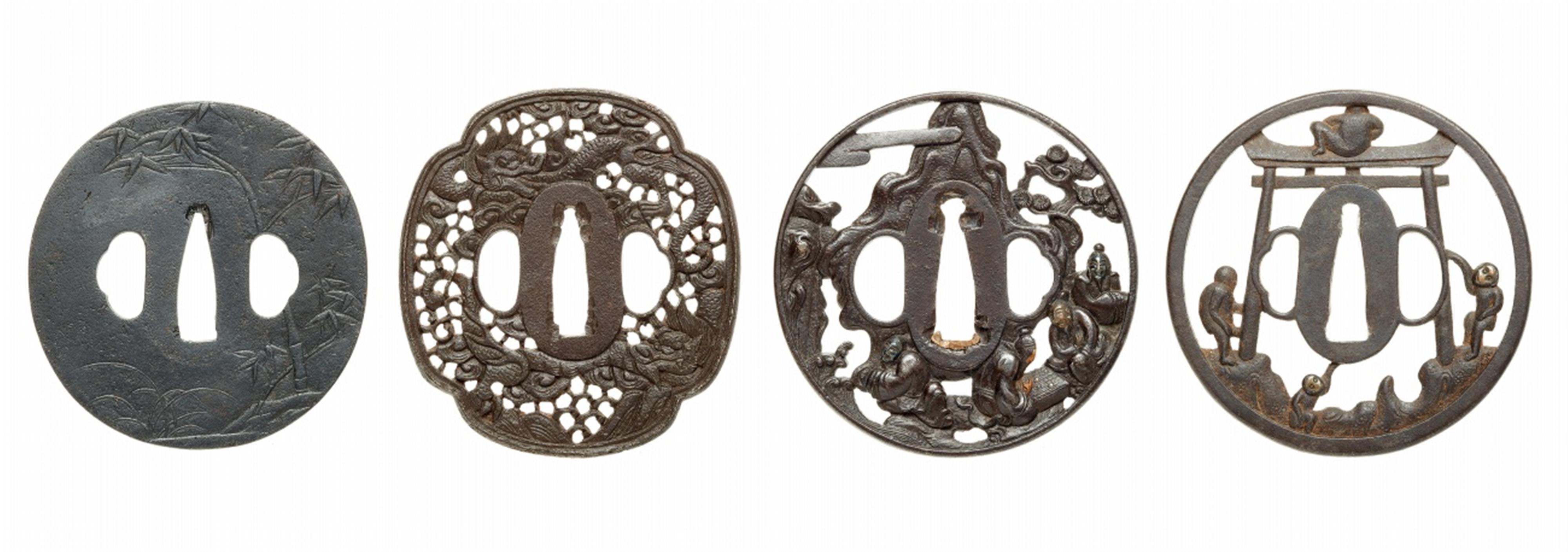 Four iron tsuba. Edo period, 18th/19th century - image-1