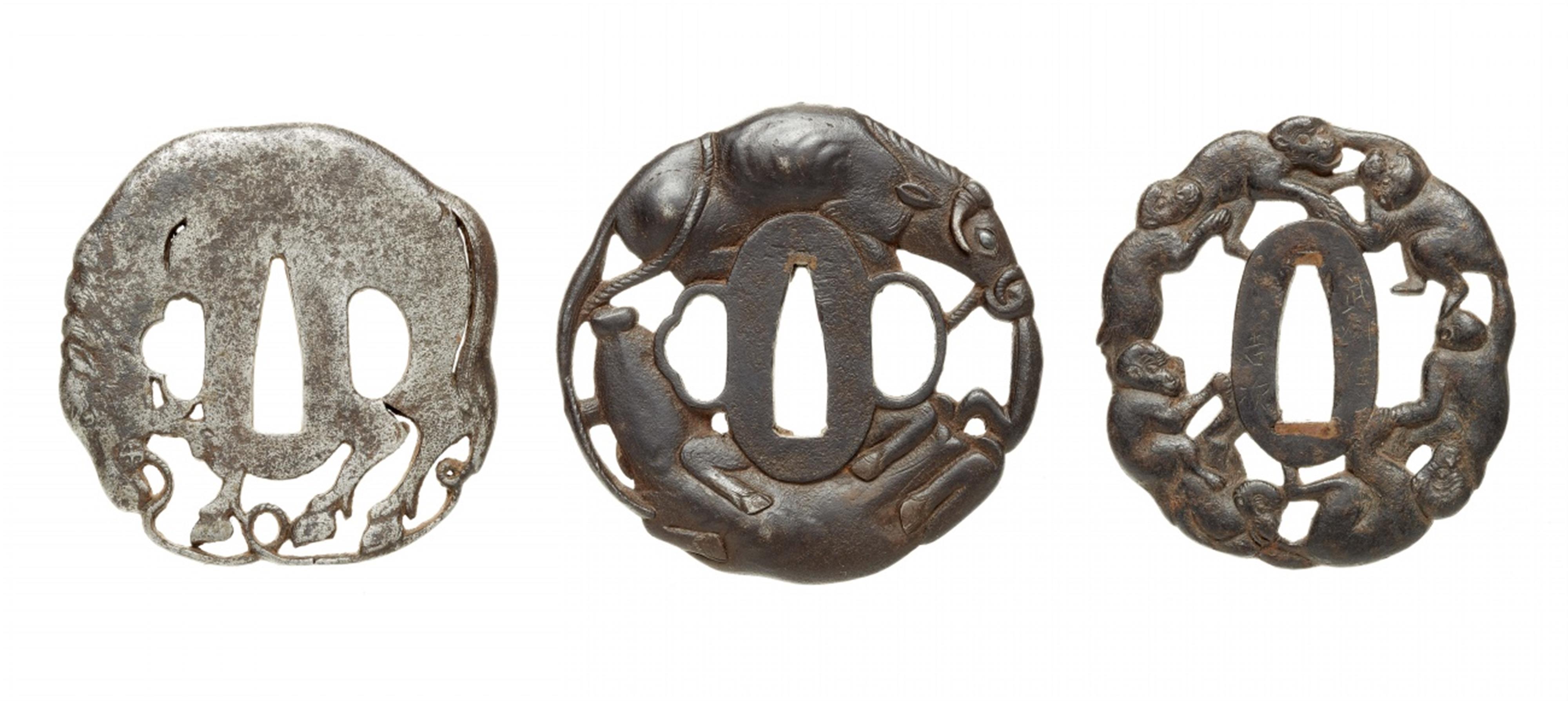 Three iron tsuba. Edo period, 18th/19th century - image-2