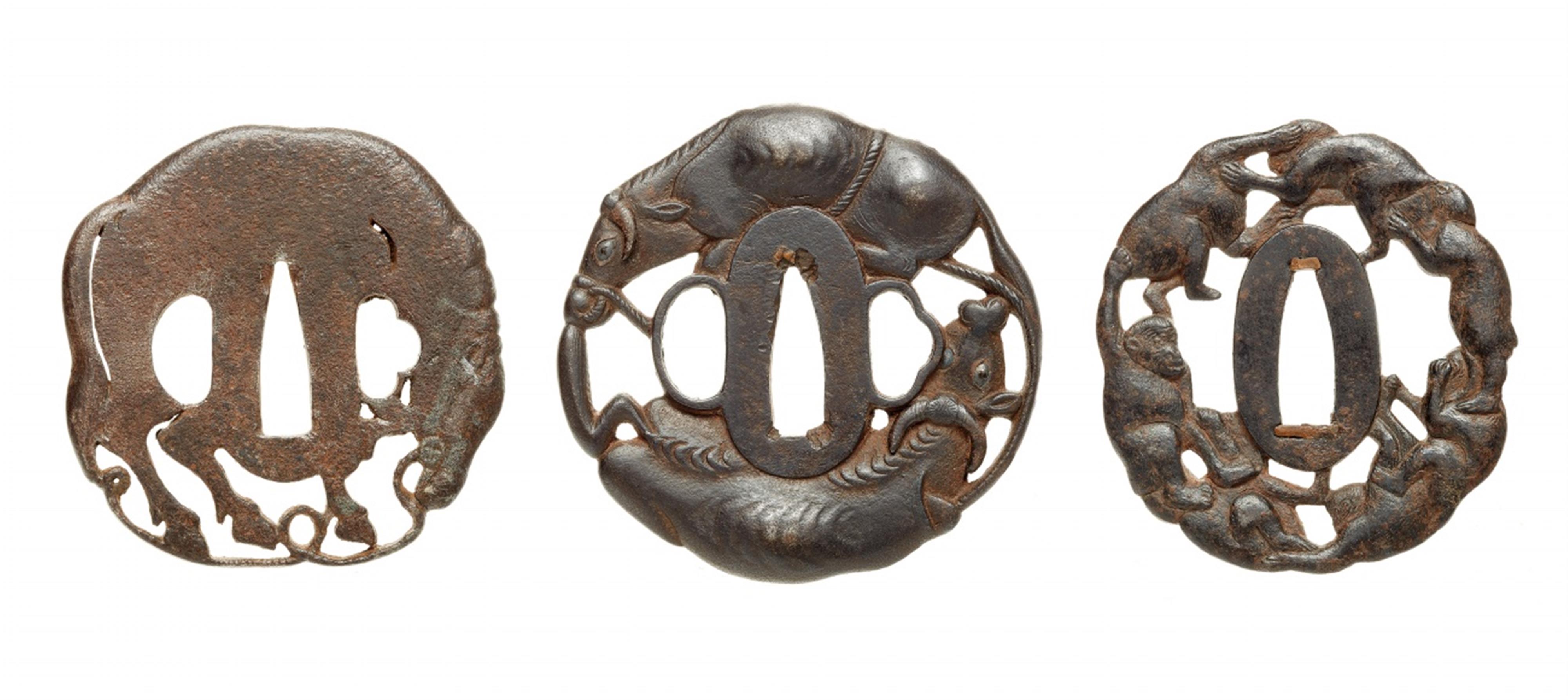 Three iron tsuba. Edo period, 18th/19th century - image-1