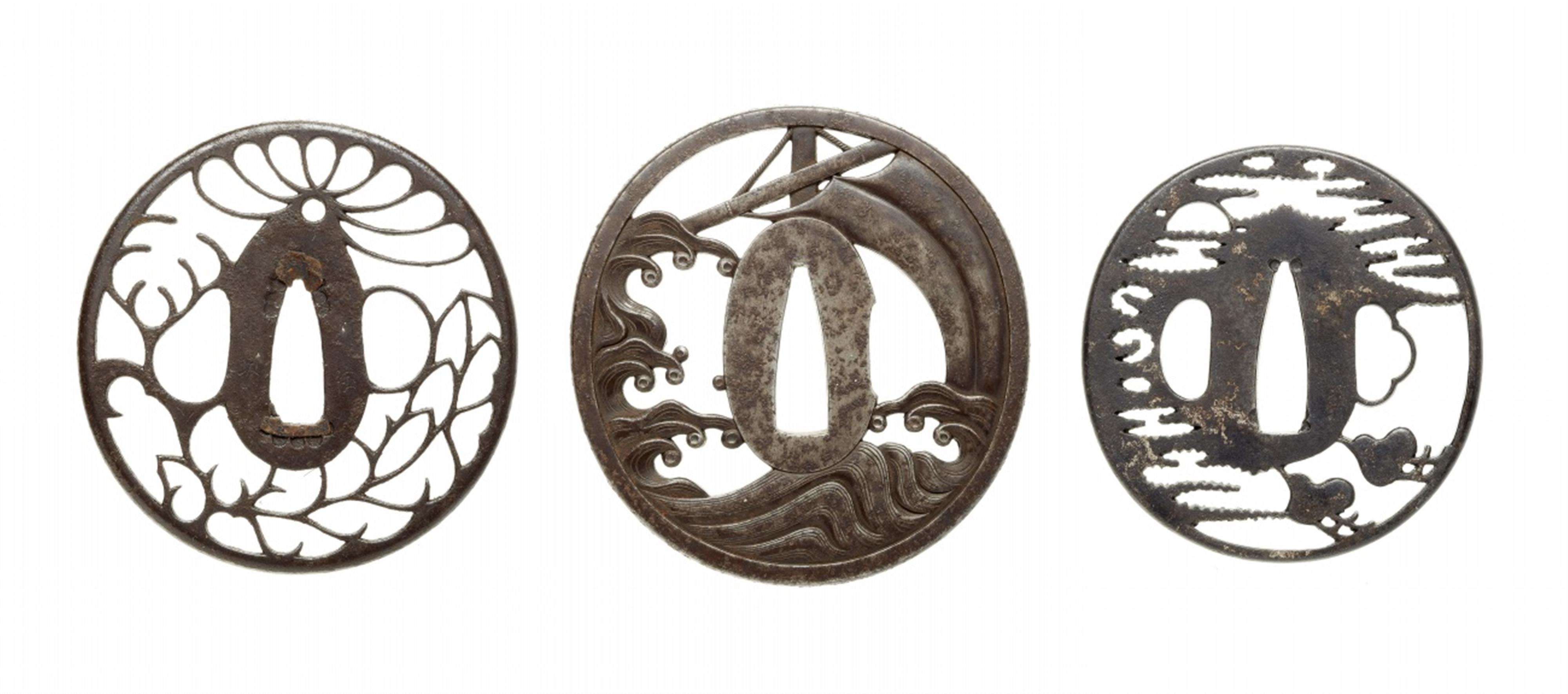 Three iron tsuba. Edo period, 18th/19th century - image-2