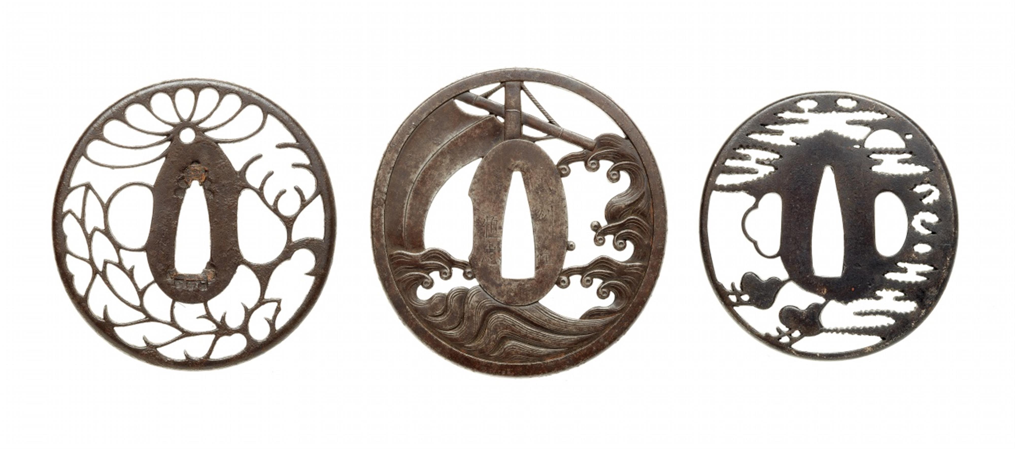 Three iron tsuba. Edo period, 18th/19th century - image-1