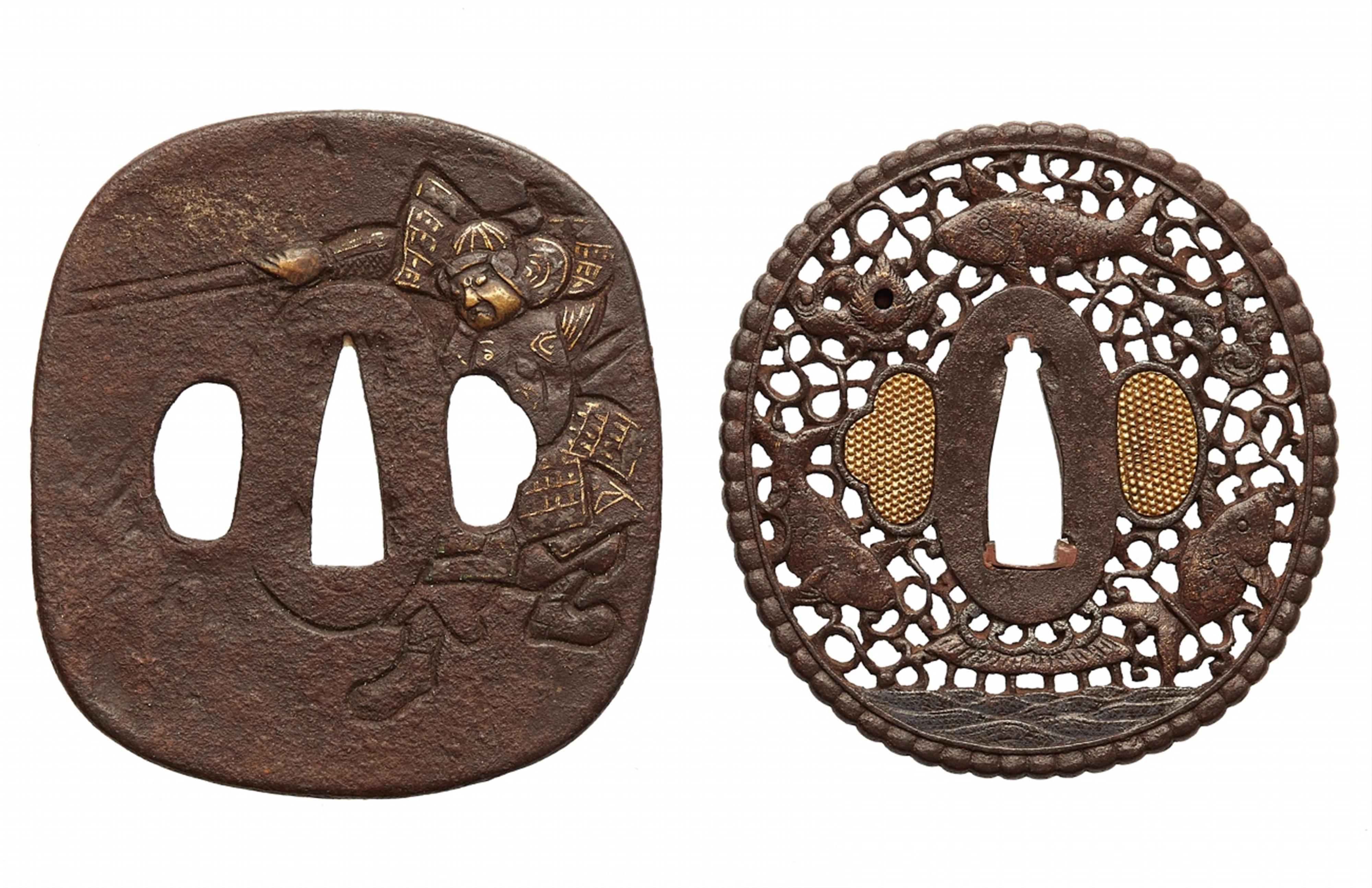 Zwei tsuba. Eisen. Edo-Zei, 18./19. Jh. - image-1