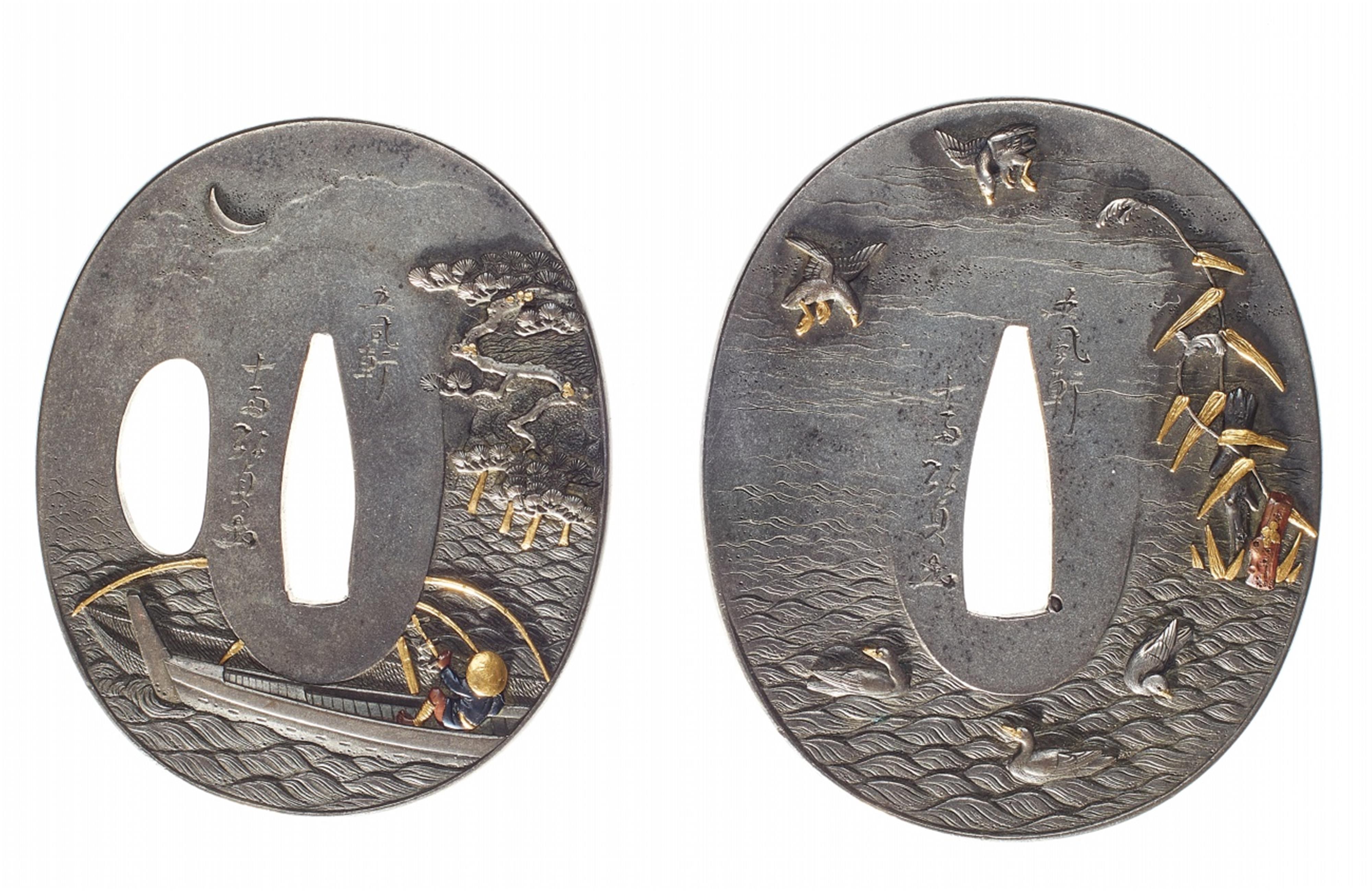 Two rôgin daishô tsuba. Edo period, 19th century - image-1