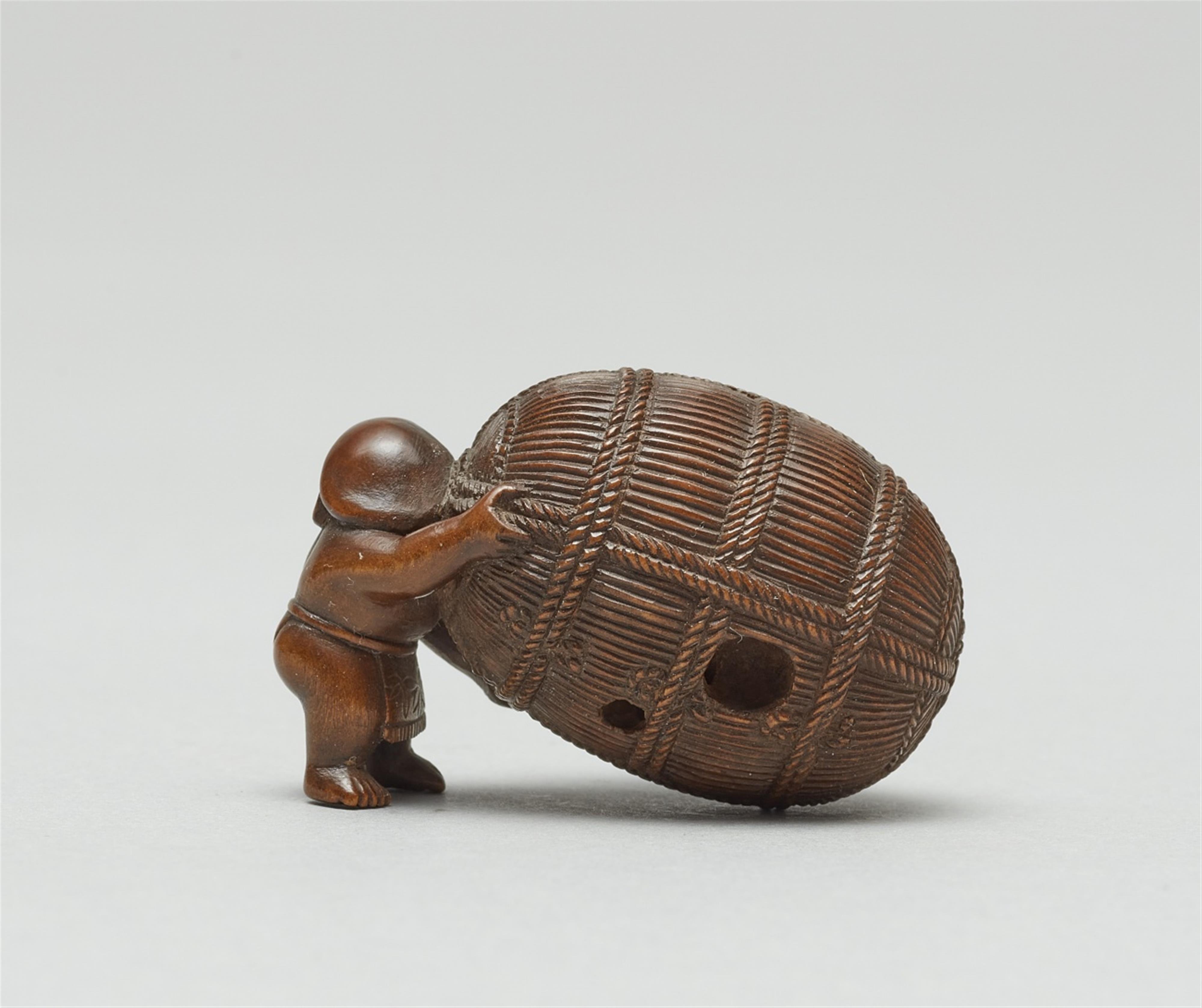 Zwei Netsuke. Buchsbaum. 19. Jh. - image-5