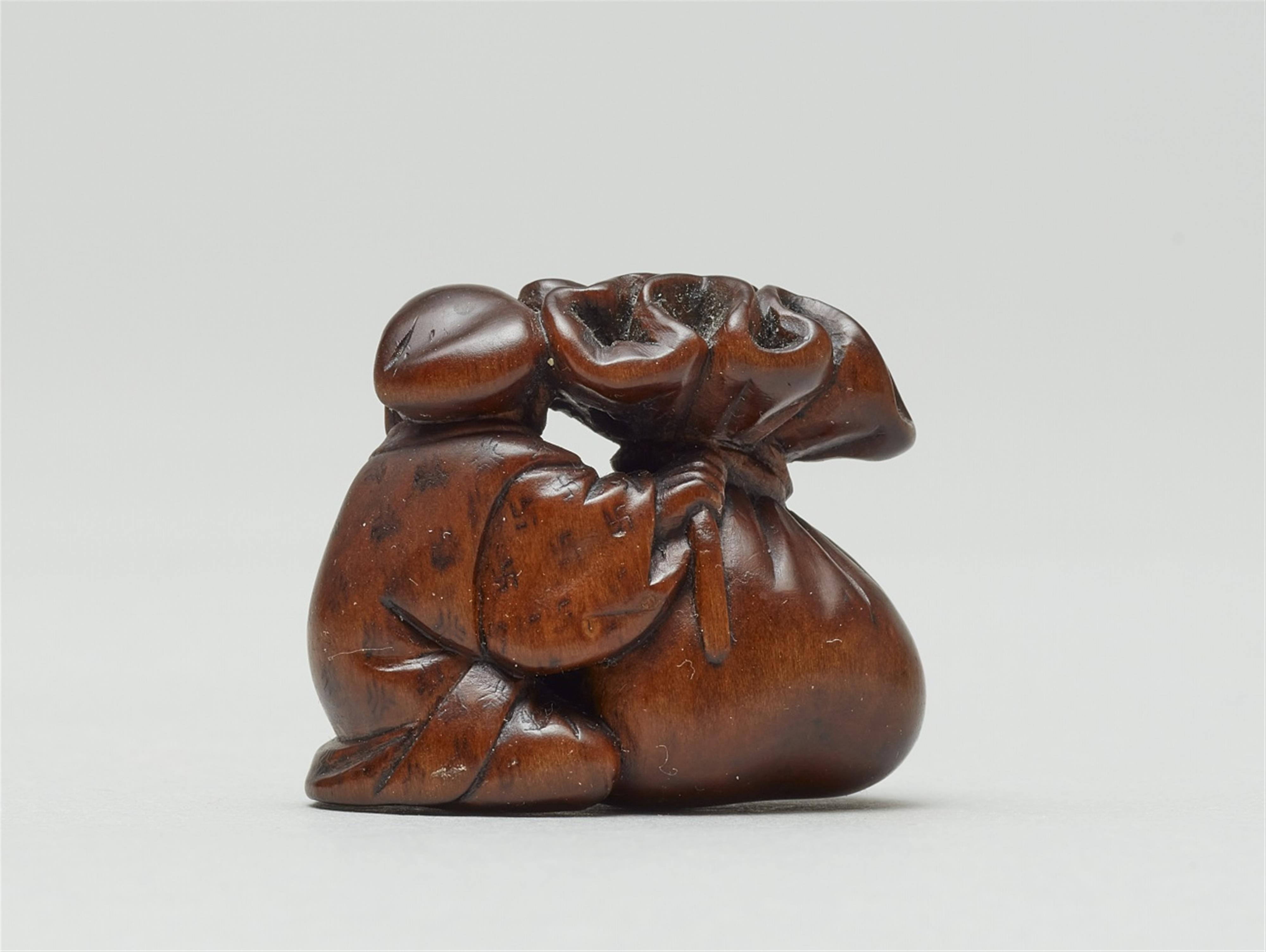 Drei Netsuke. Buchsbaum. 19. Jh. - image-7