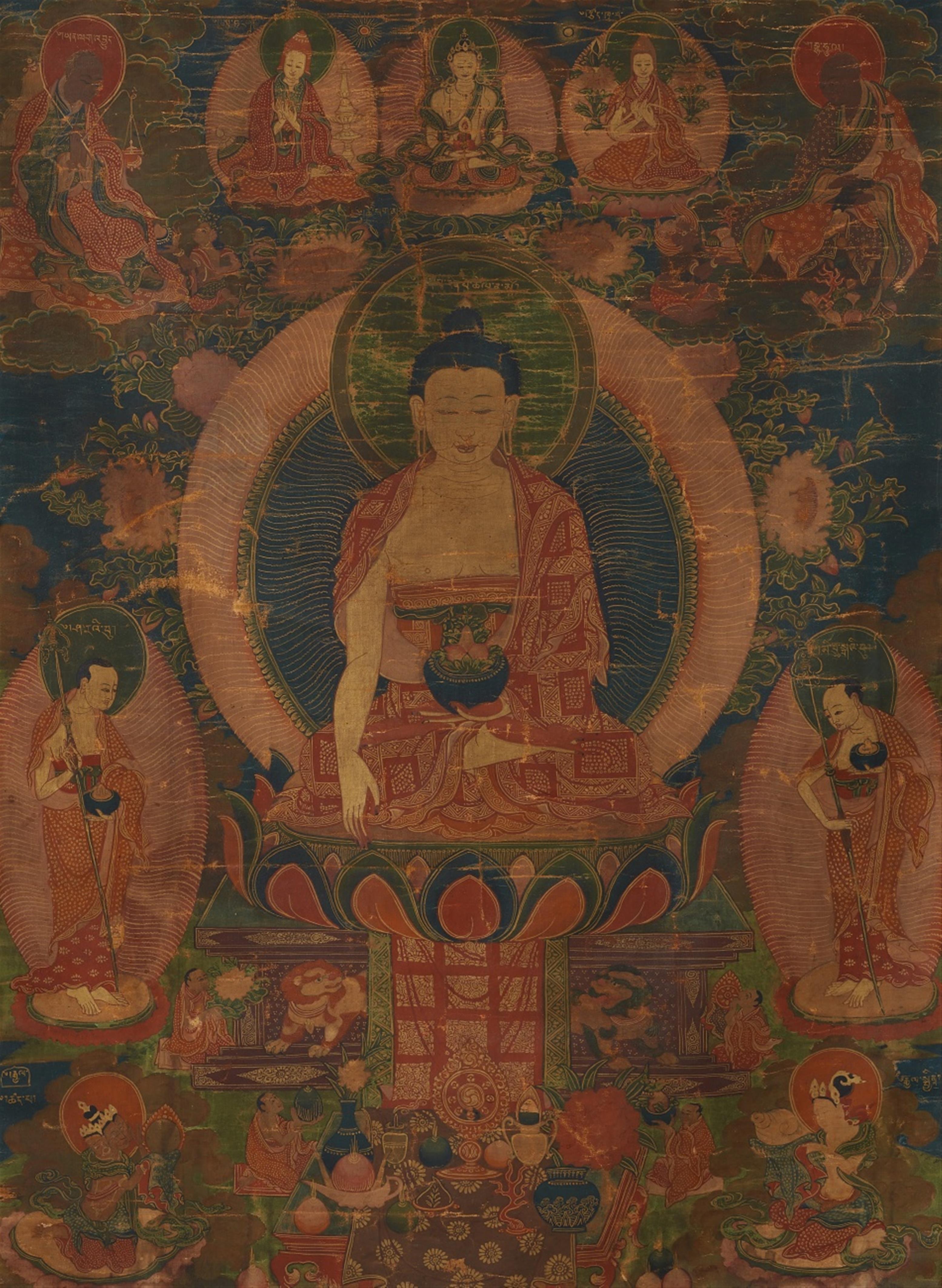 A Tibetan thangka of Buddha Shakyamuni. 18th/19th century - image-1