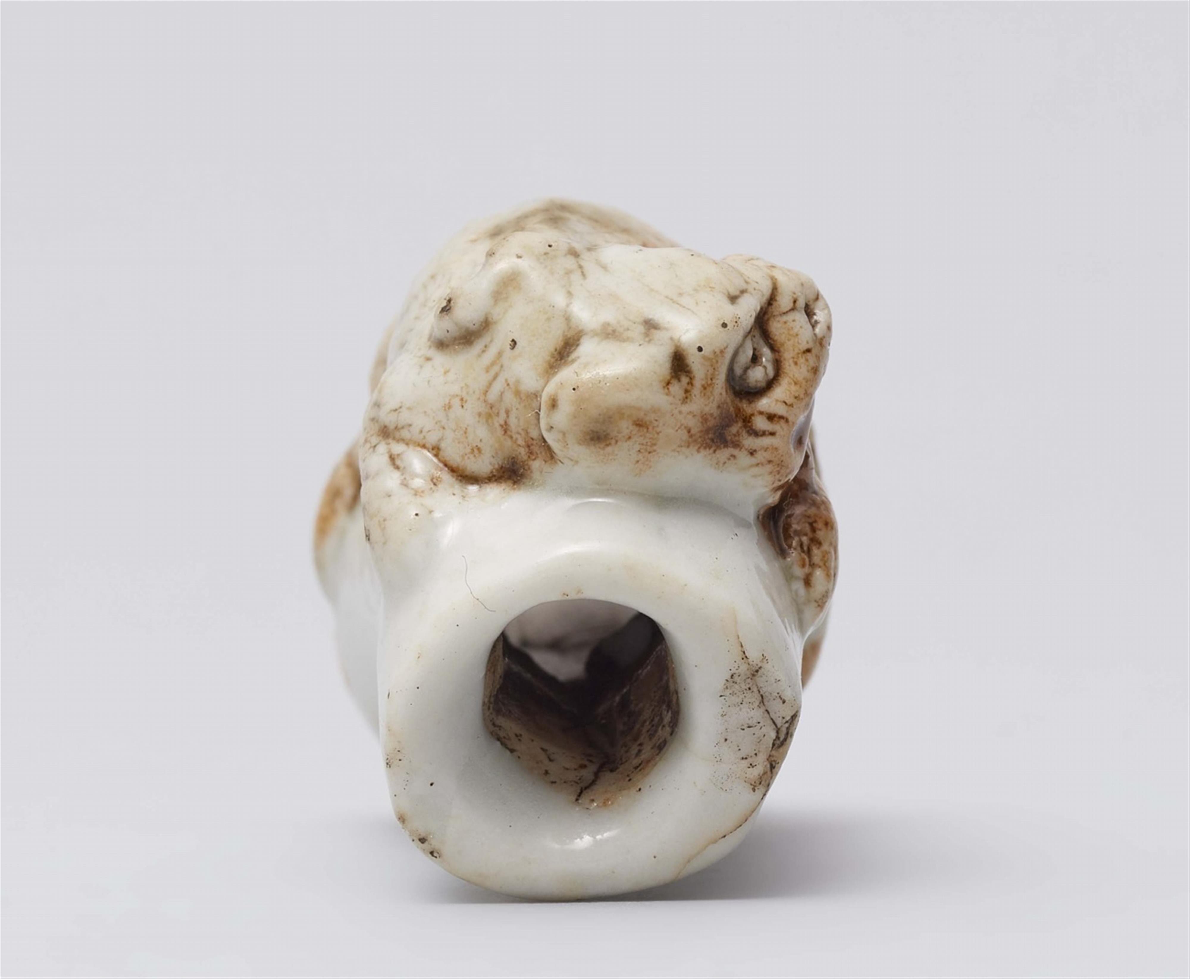 A porcelain netsuke of tiger on bamboo. 19th century - image-2