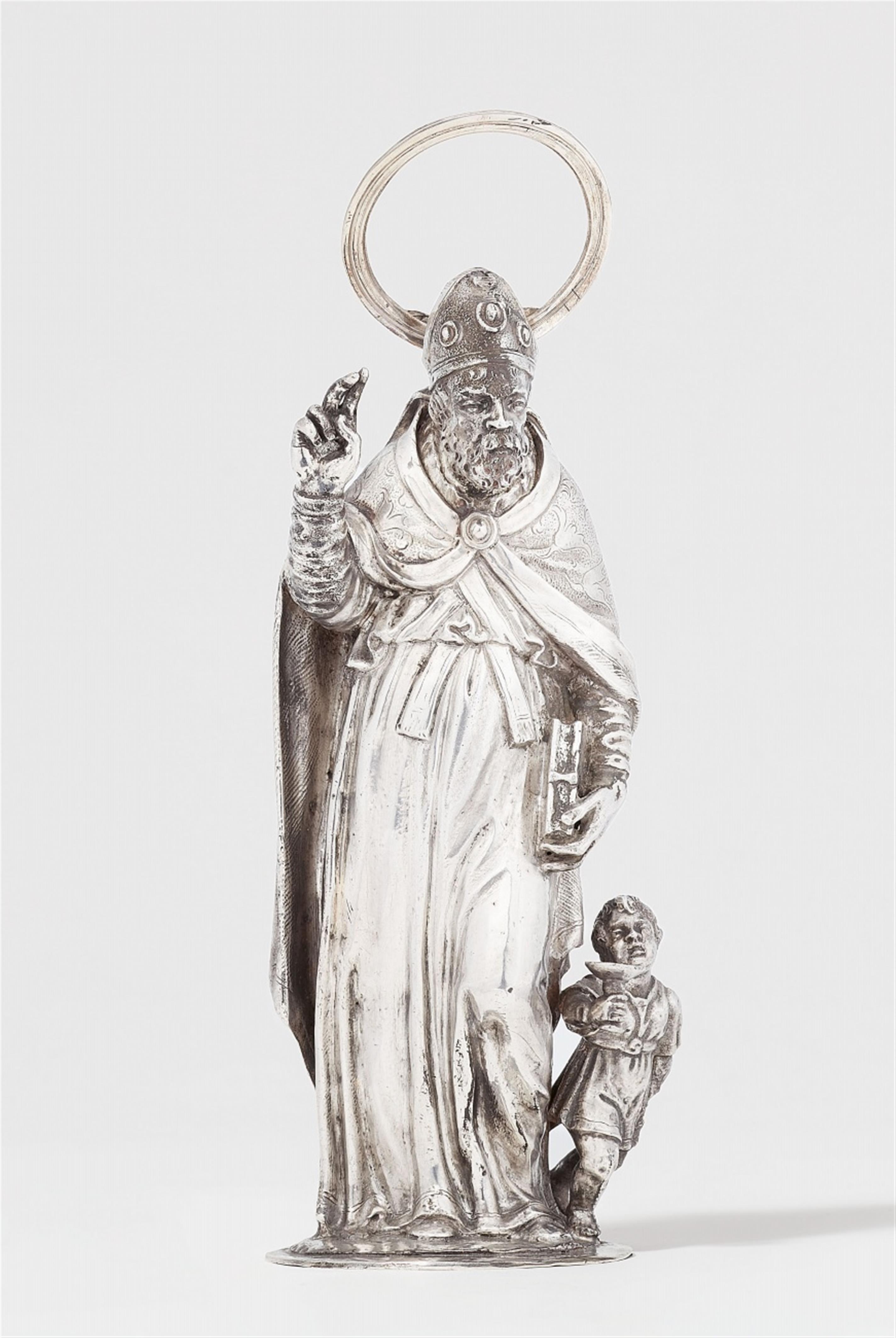 Italy 18th century - An 18th century Italian silver figure of a bishop saint - image-1