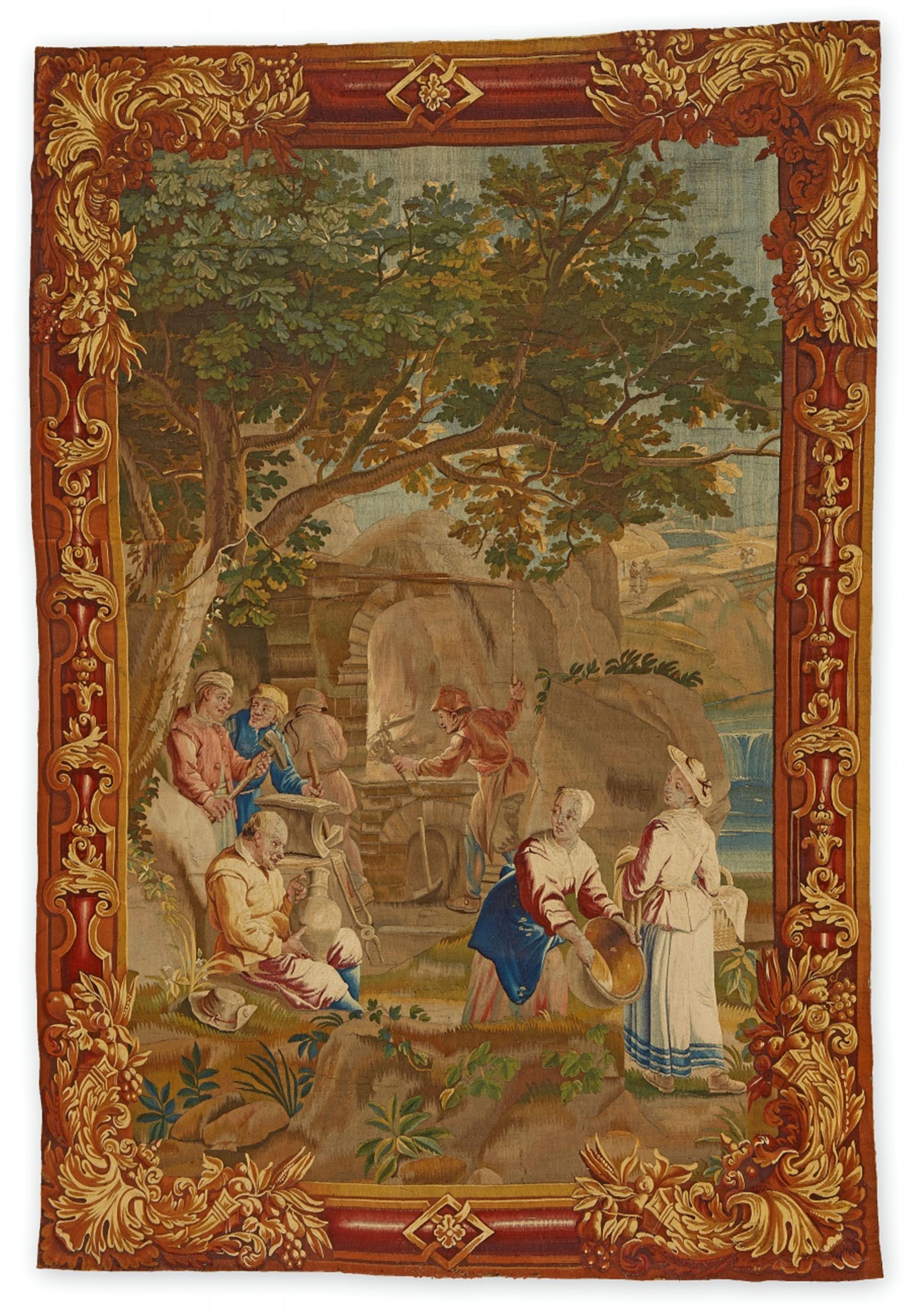 Brussels Tapestry “The Smithy”, from a series of Teniers motifs - image-1