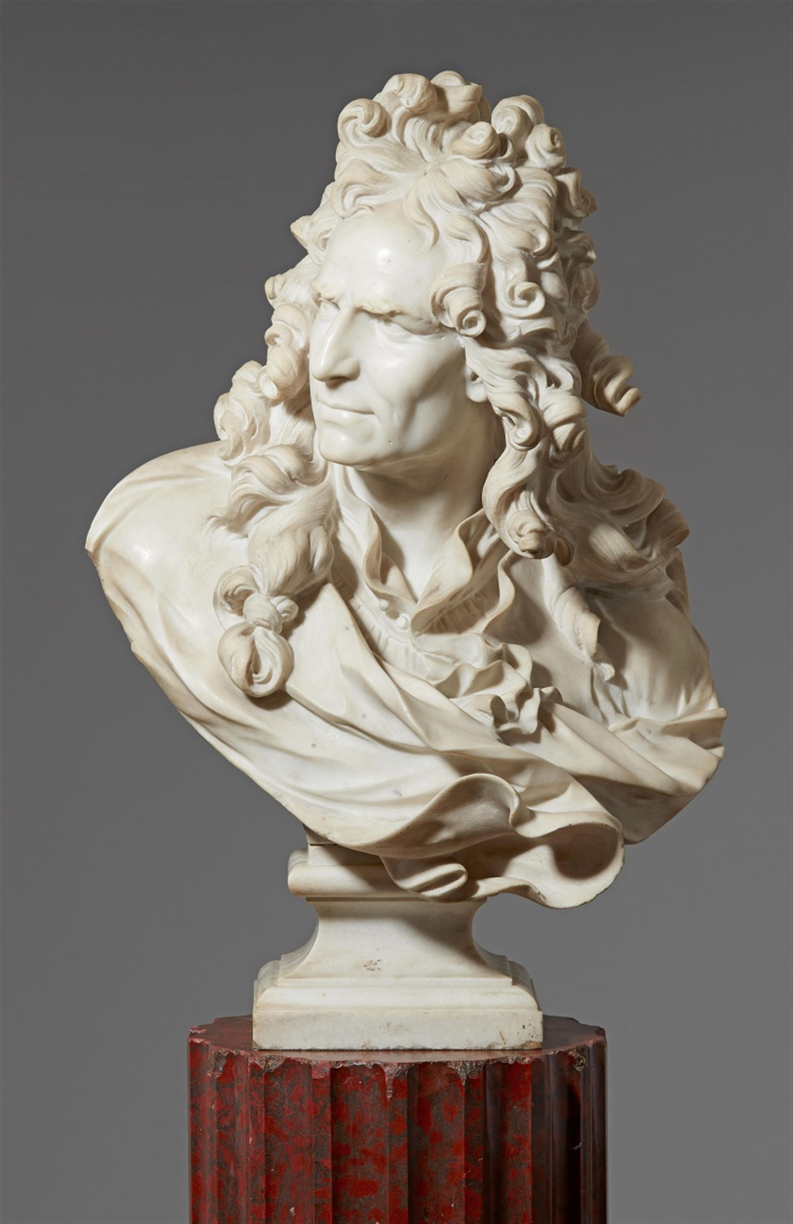 A white marble portrait of an artist - image-1