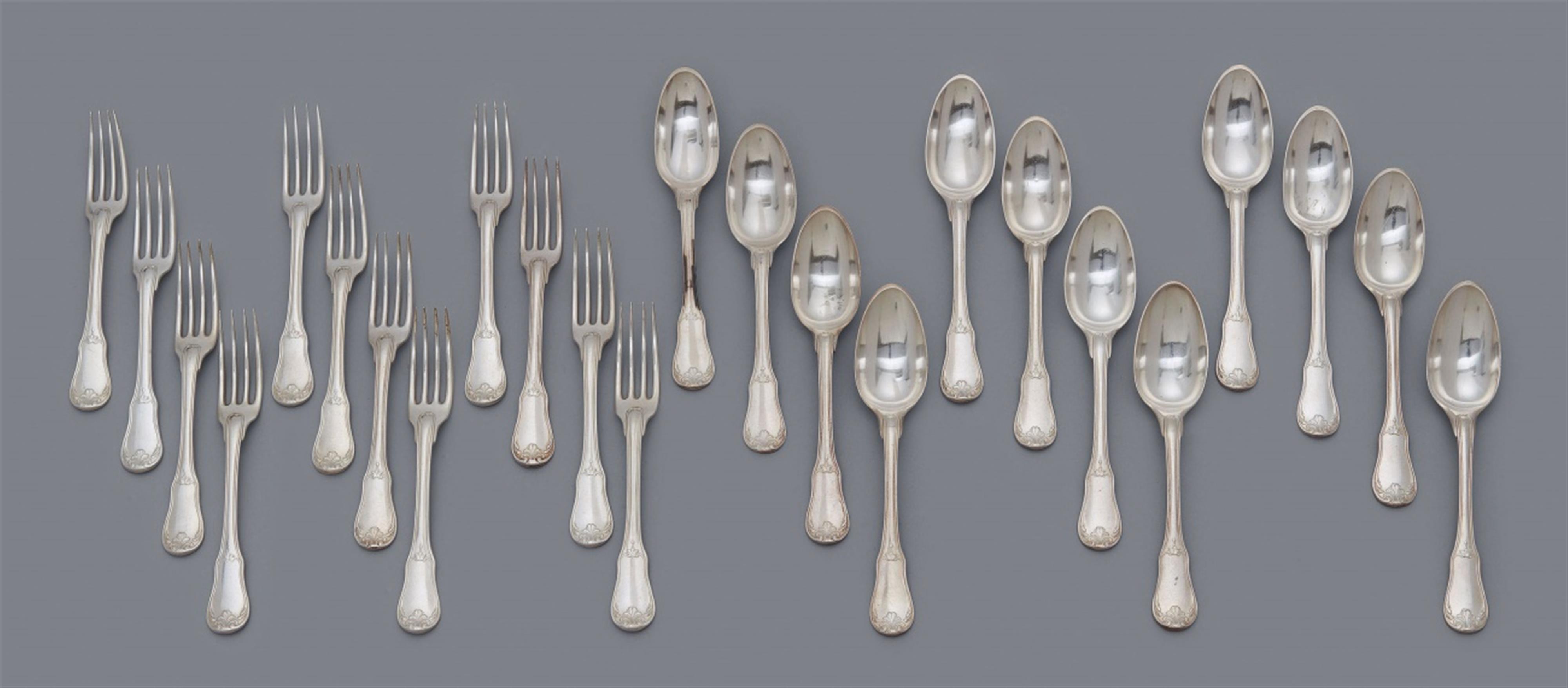 A rare Parisian Louis XV silver cutlery set - image-2