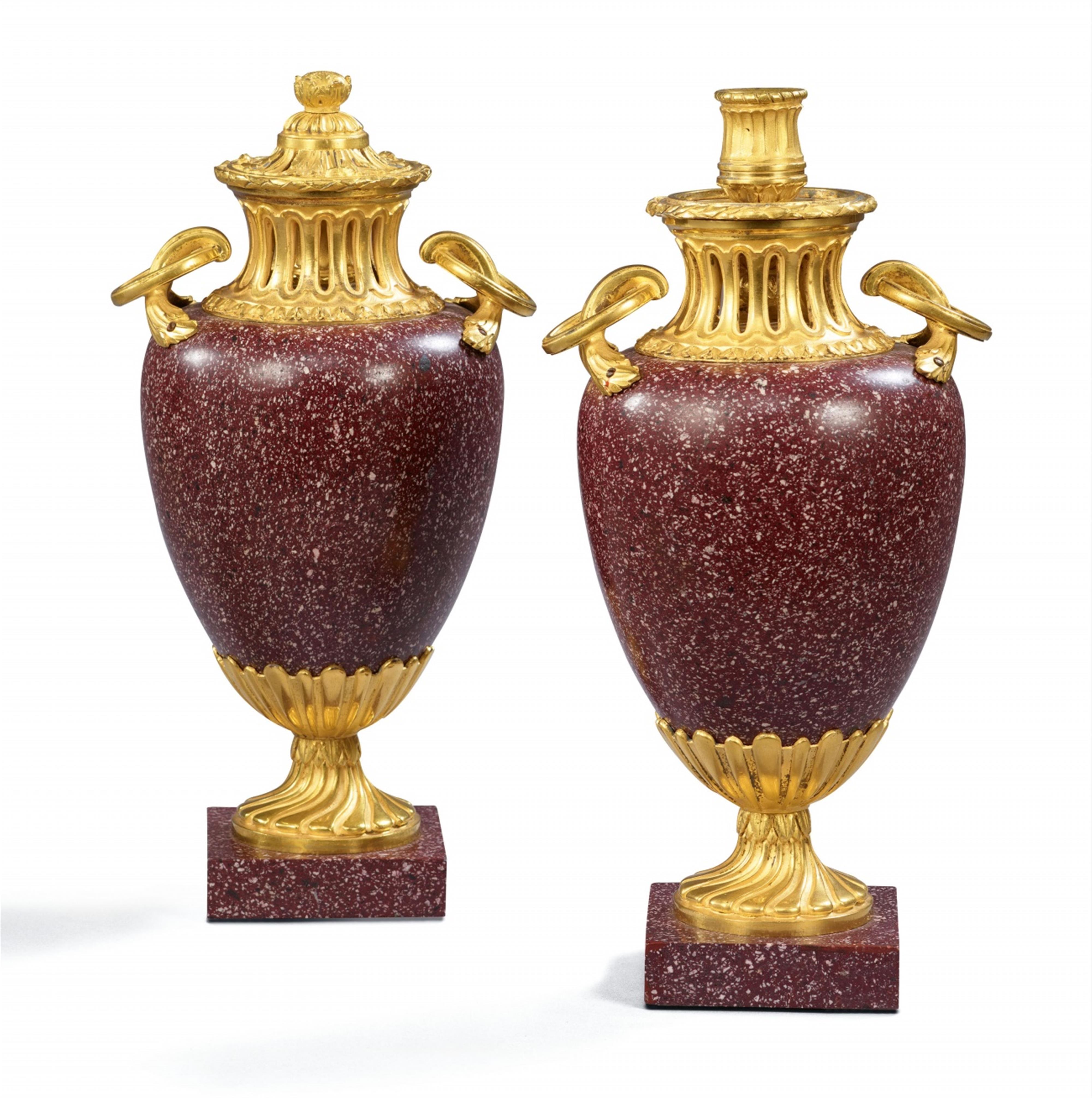 A pair of Transition period porphyry cassolettes - image-1