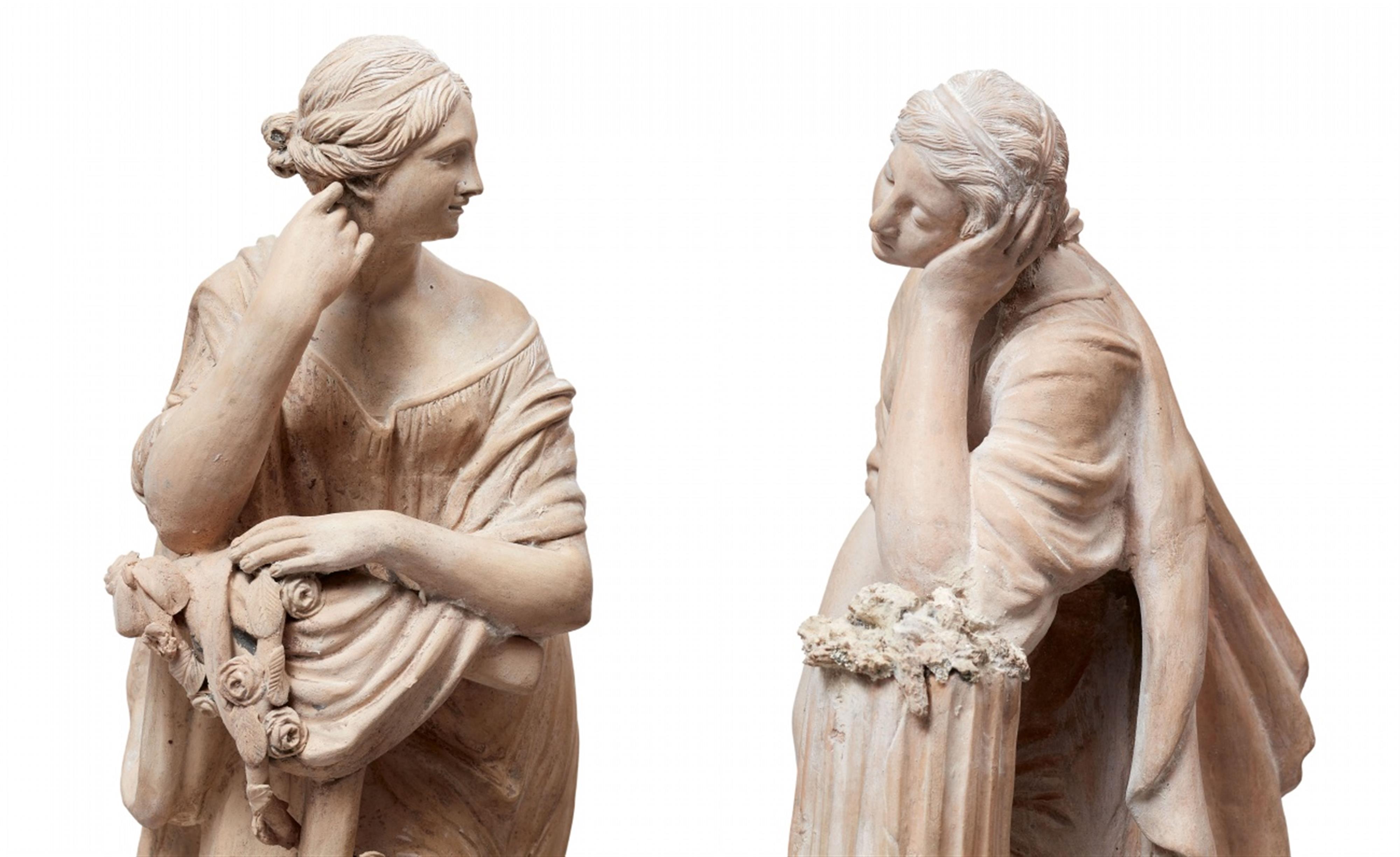 Two terracotta allegorical figures 'Le Sommeil' and 'L'Espérance' - image-2