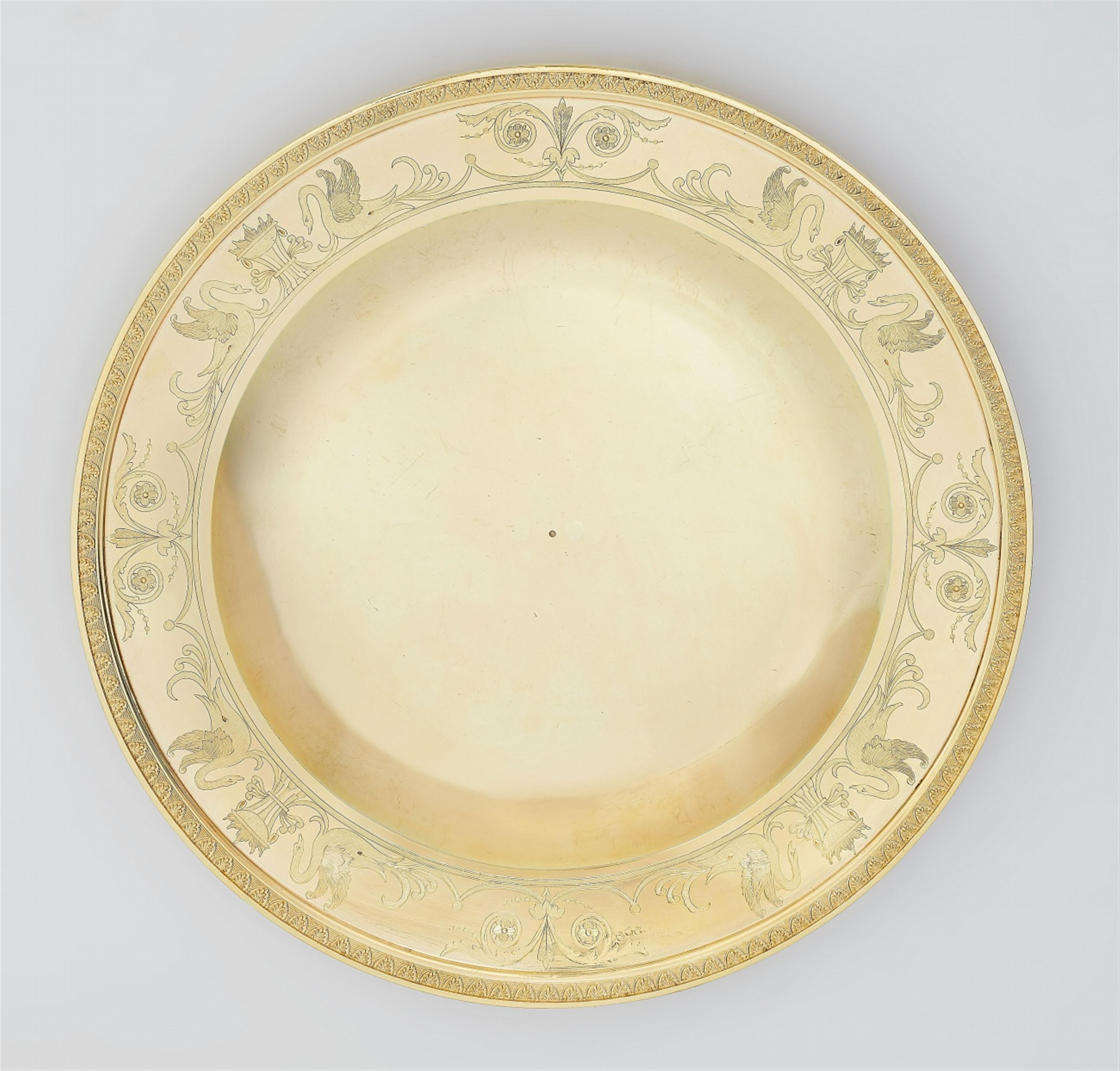 36 silver gilt Empire plates - image-2