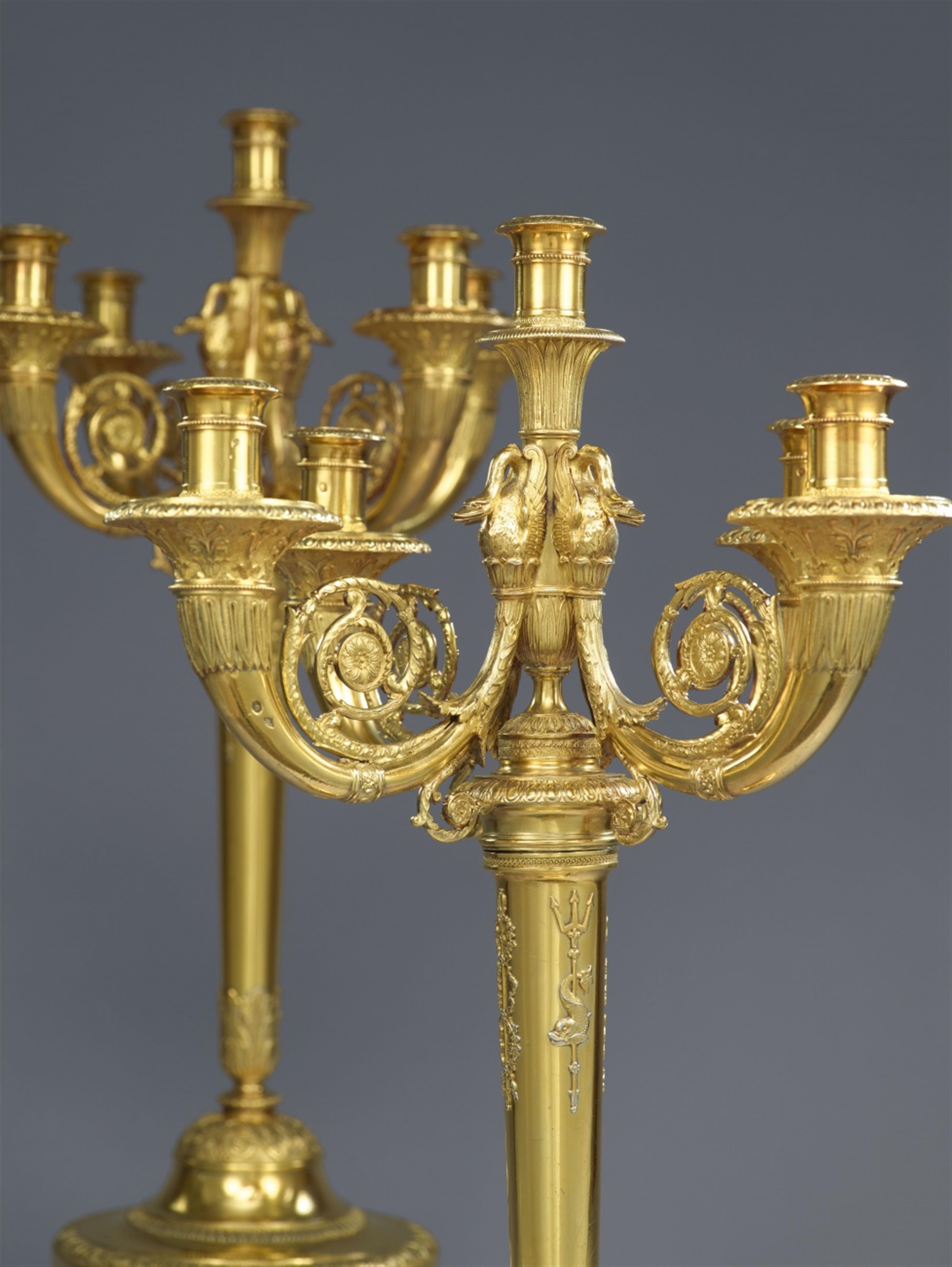 A large pair of silver gilt girandoles - image-2