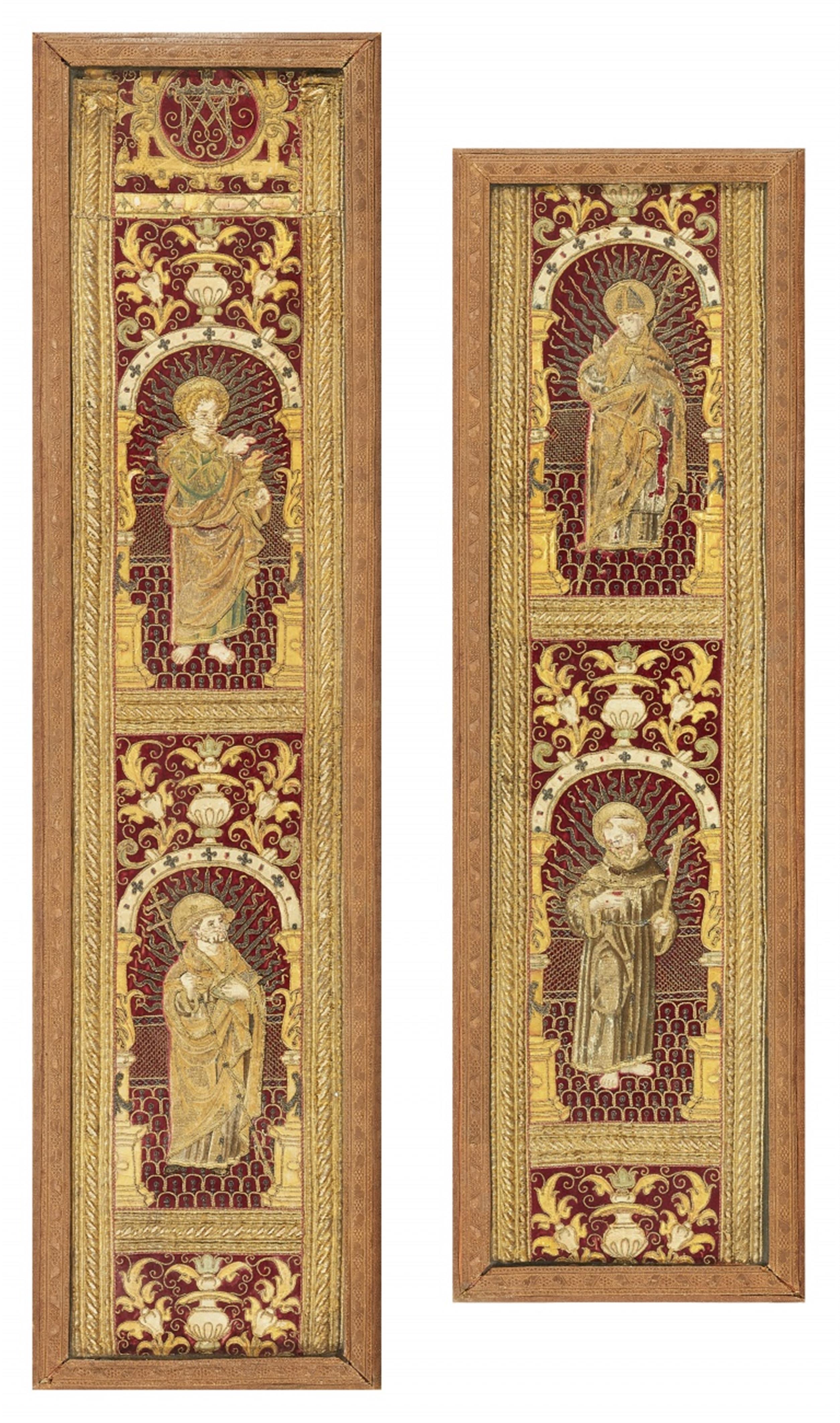 Two embroidered pillar decorations - image-1