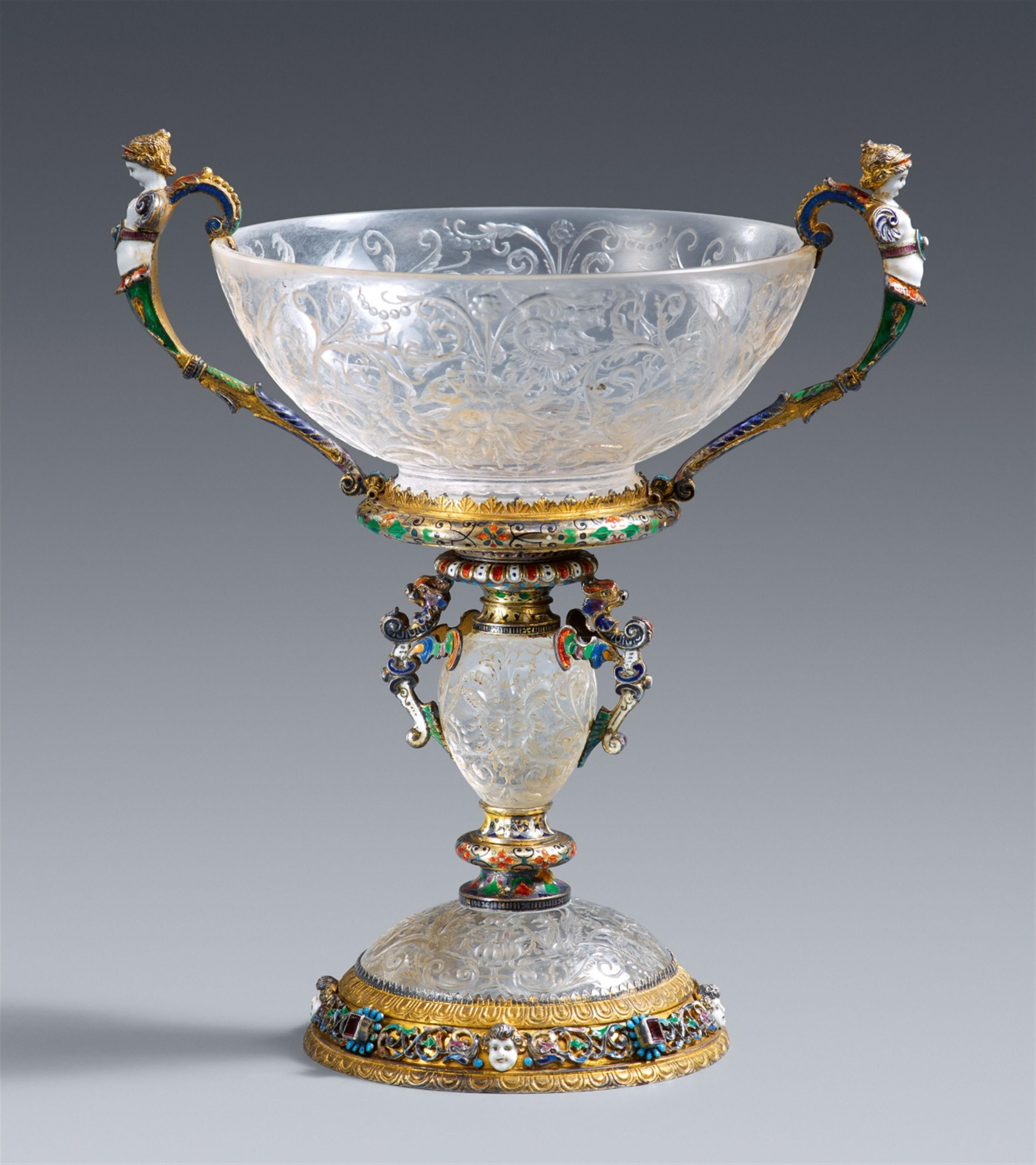 A Vienna carved quartz goblet - image-1