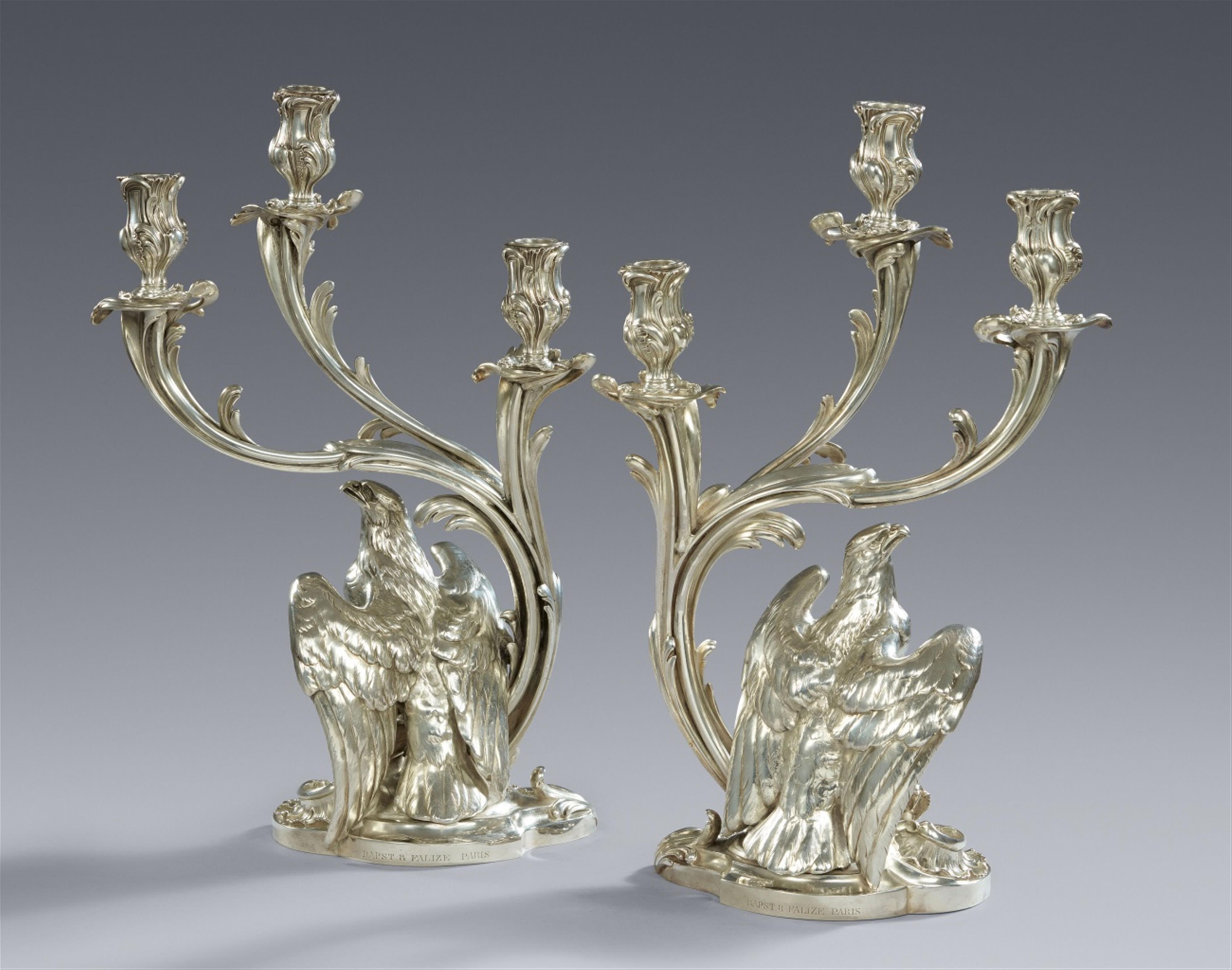 A pair of silver candelabrum from the wedding service made for Maria Letizia Bonaparte - image-2