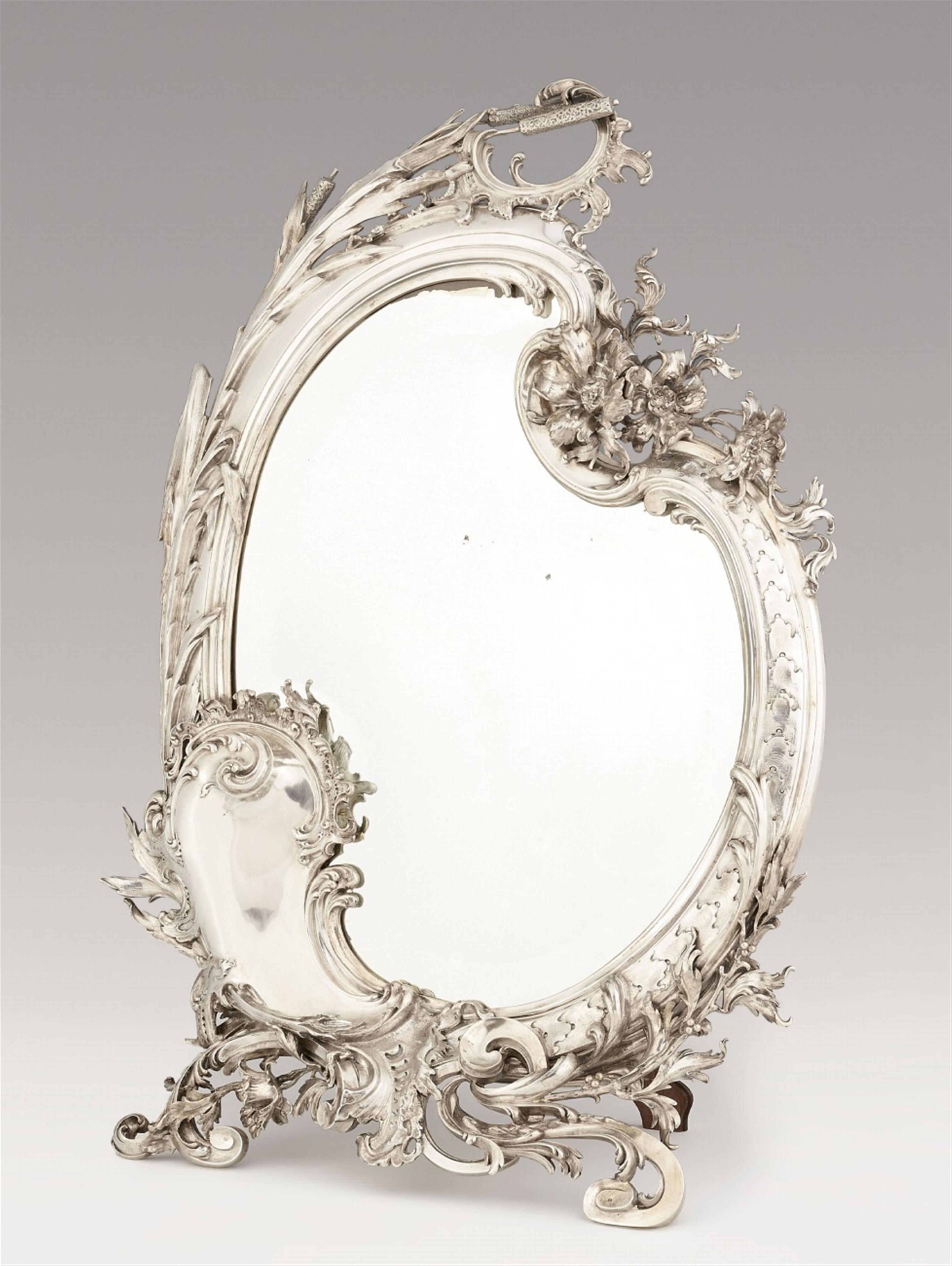 A historicist Brussels silver table mirror by Wolfers Frères - image-1