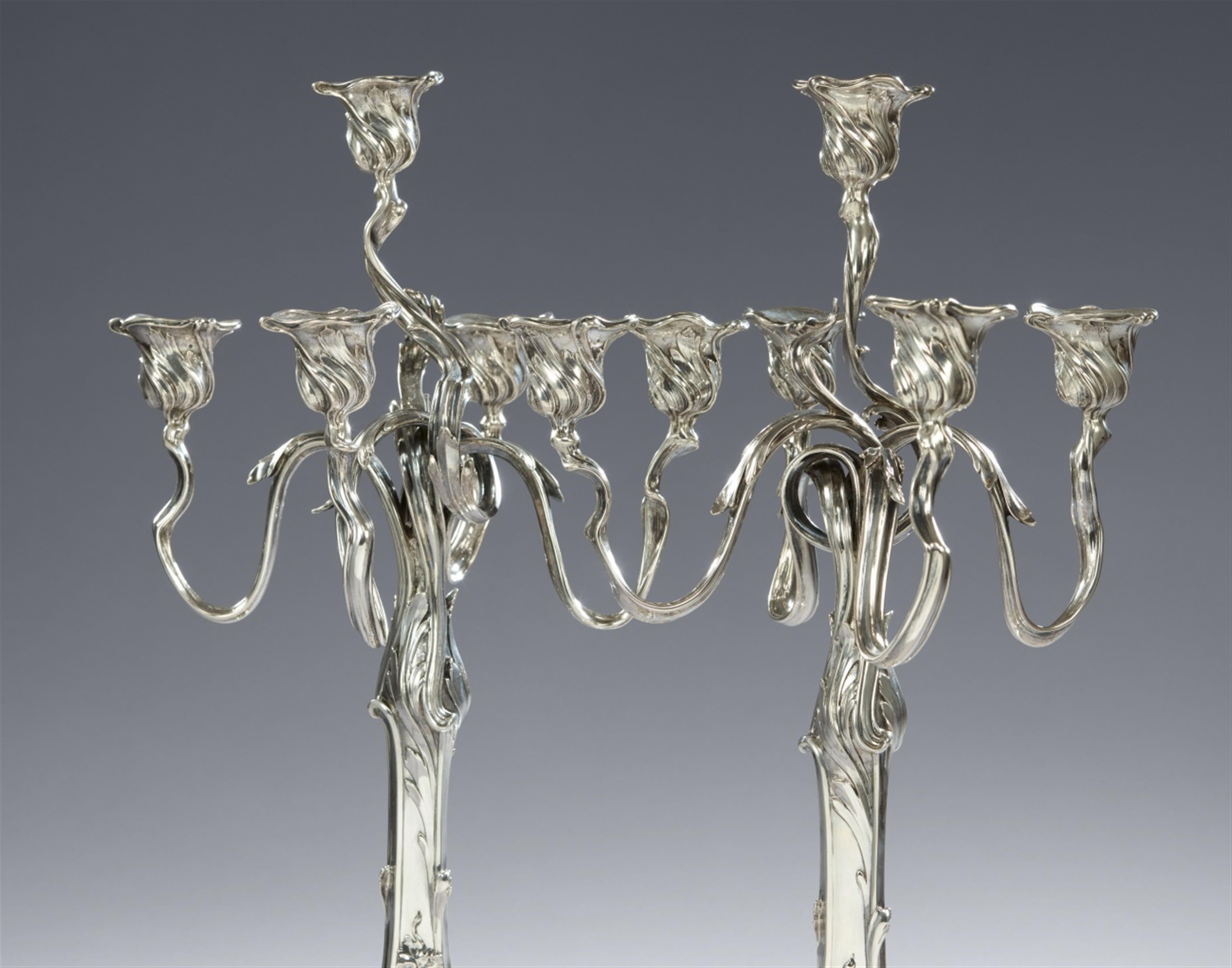 A pair of Art Nouveau silver candelabra - image-3