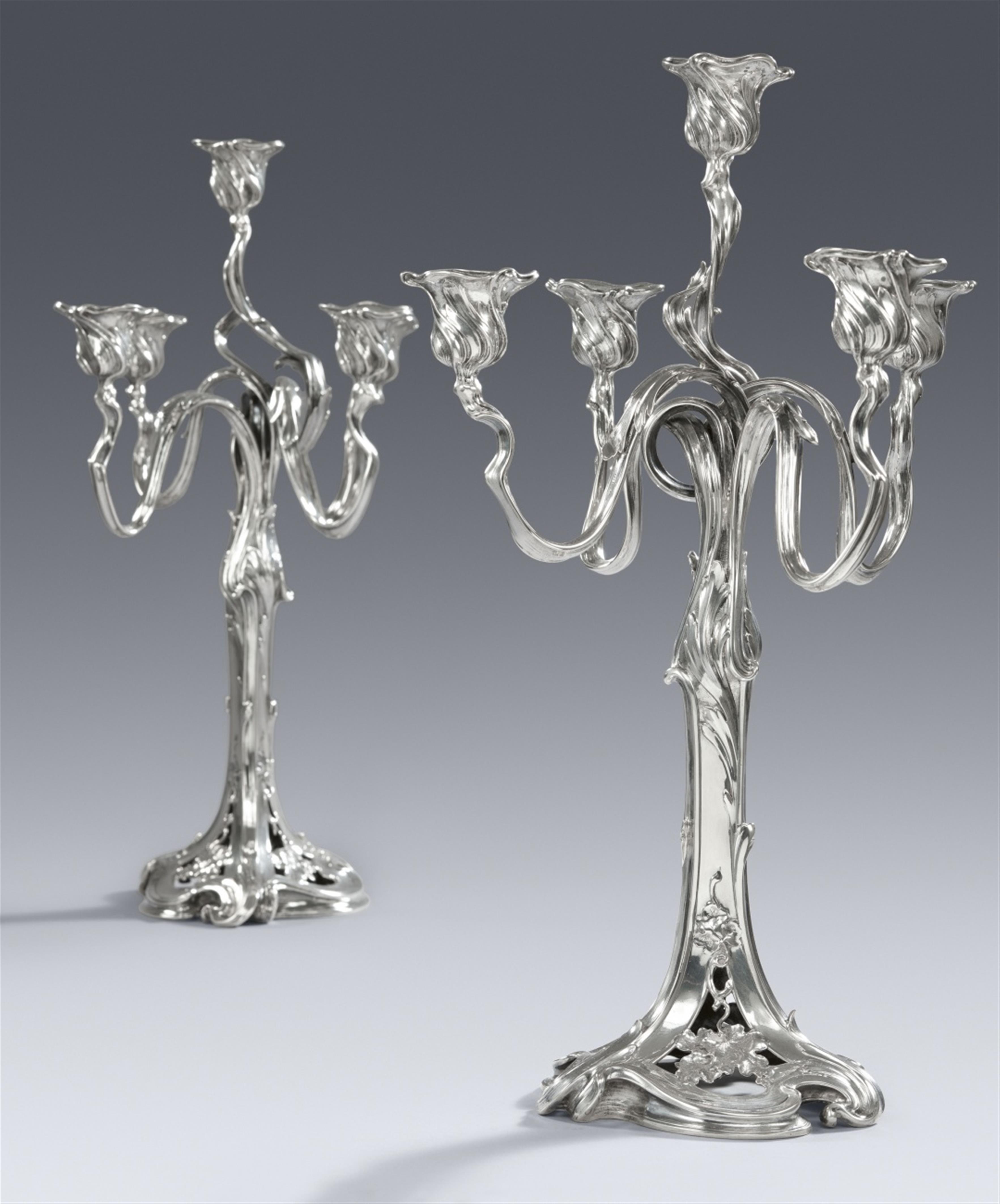 A pair of Art Nouveau silver candelabra - image-4