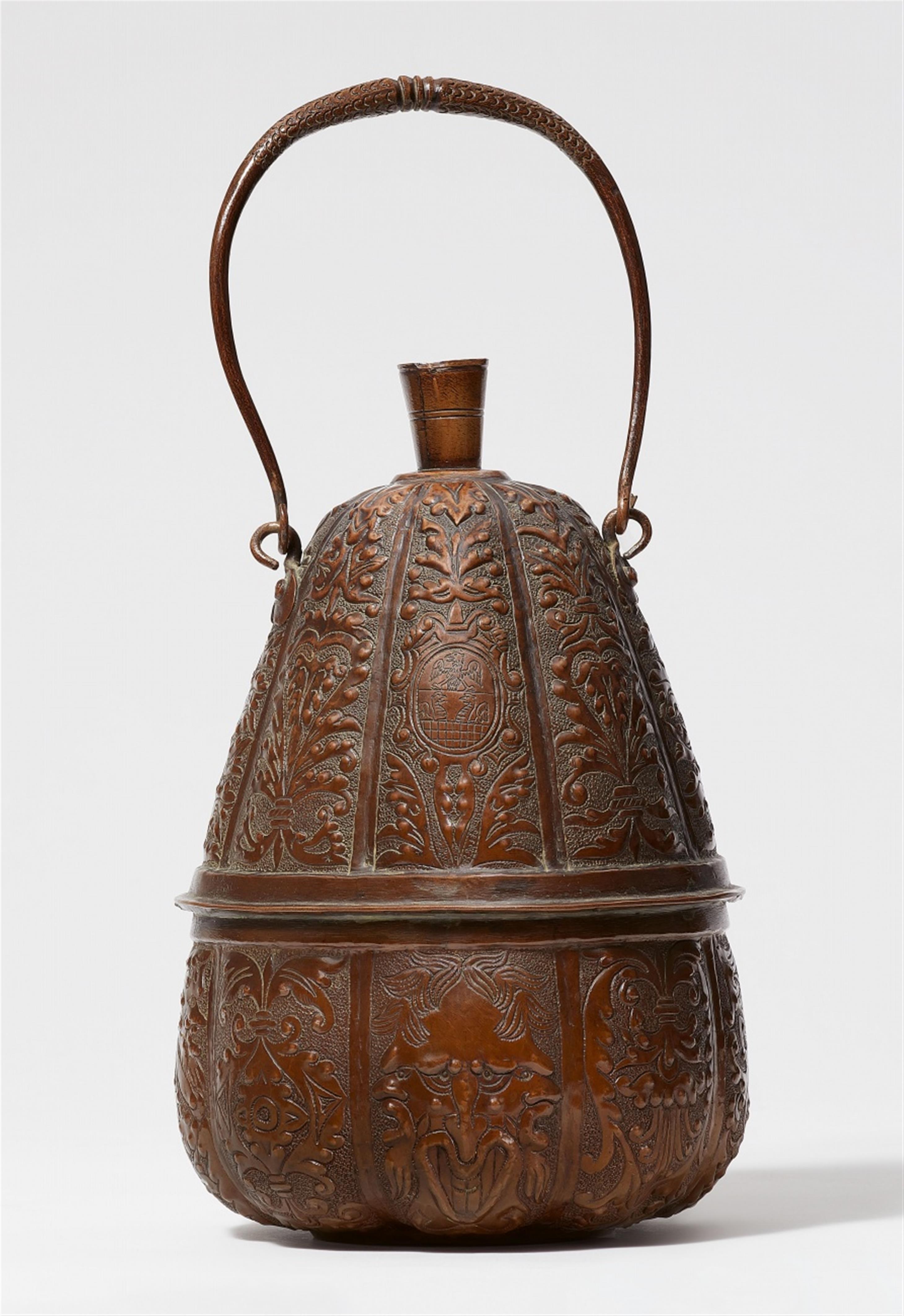 A copper gourd form flask - image-1