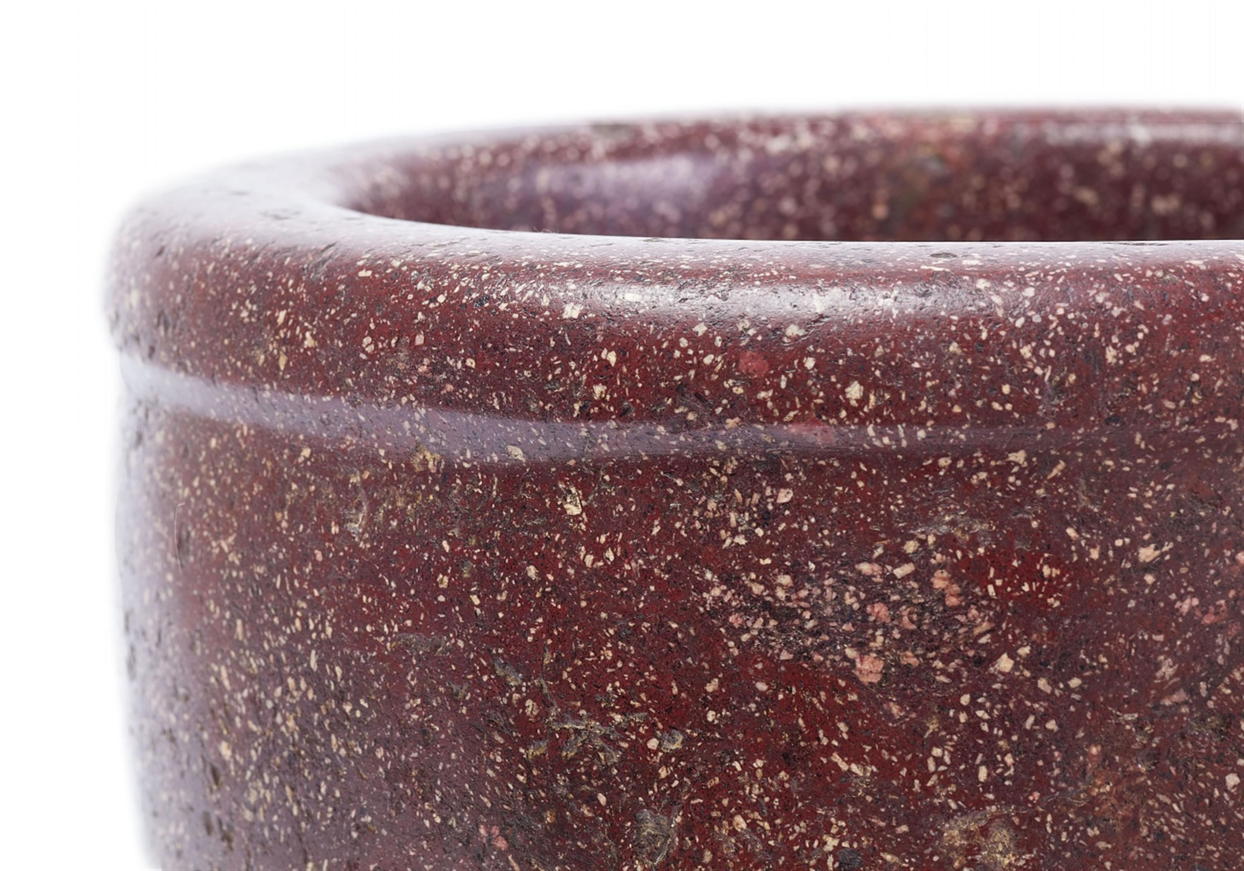 An important red porphyry mortar - image-3