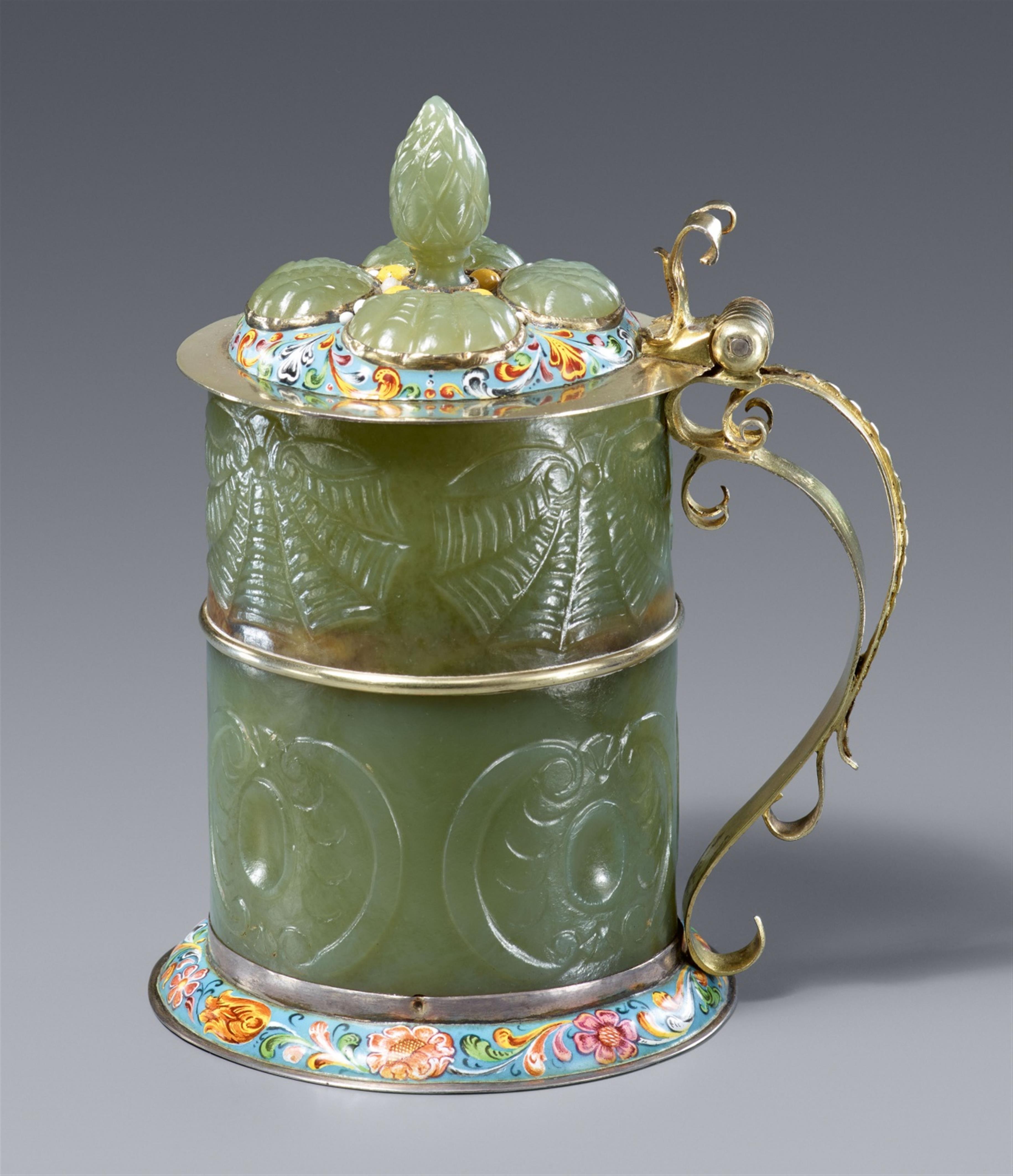 A courtly carved jade tankard - image-1