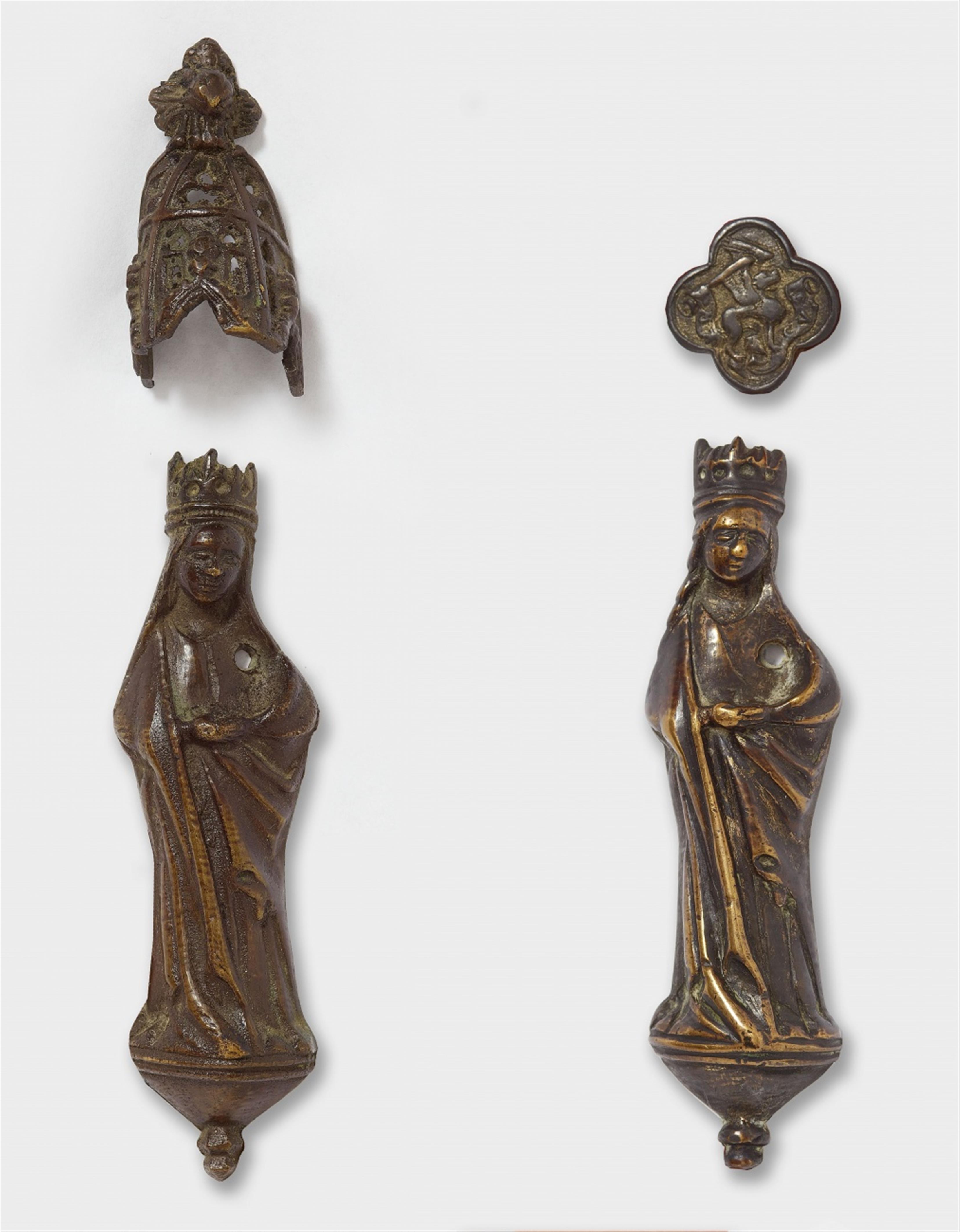 Flemish 2nd half 15th century - Two Flemish bronze figures of the Virgin, second half 15th century - image-1