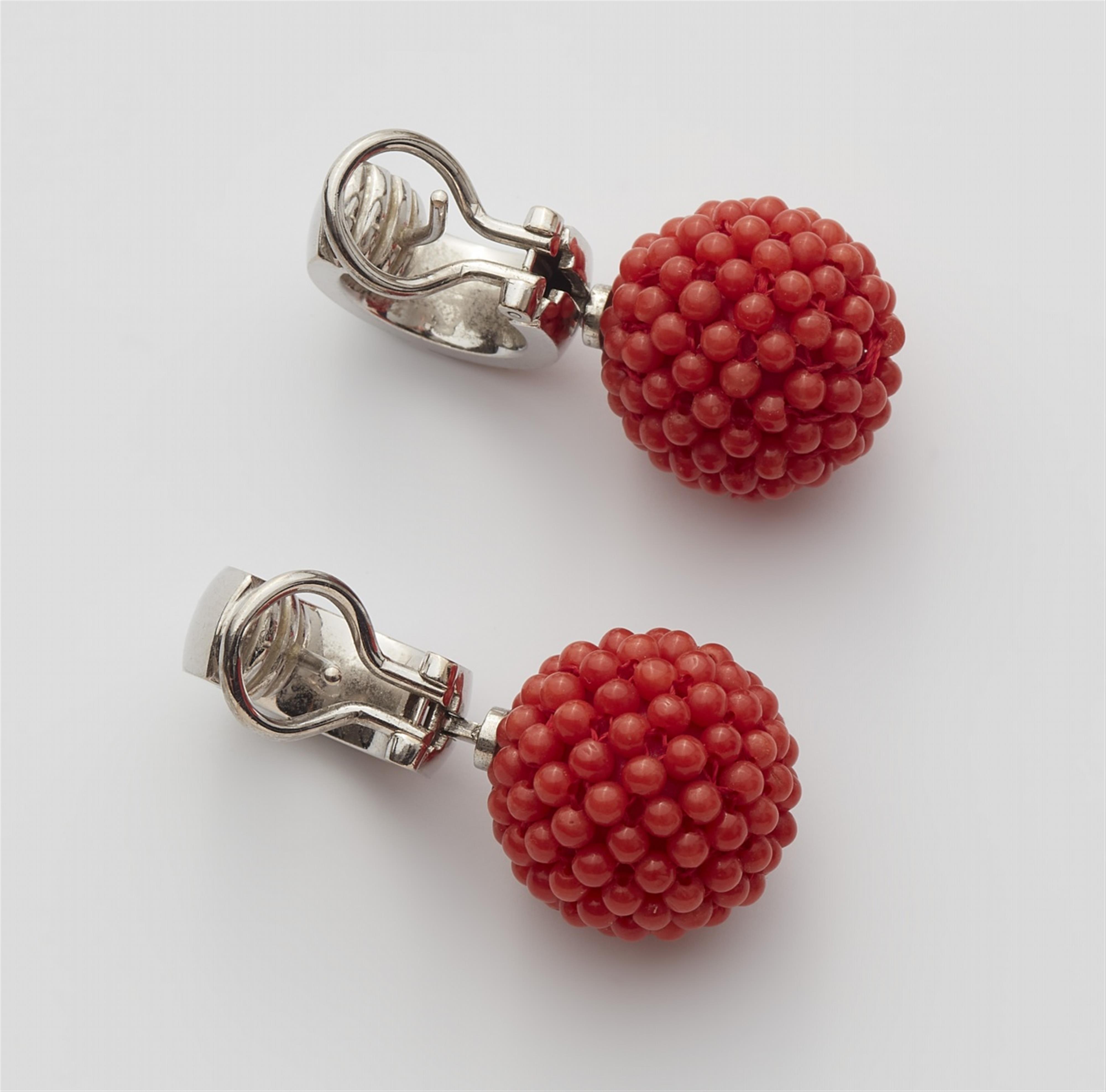 A pair of variable 18k white gold raspberry earrings - image-2