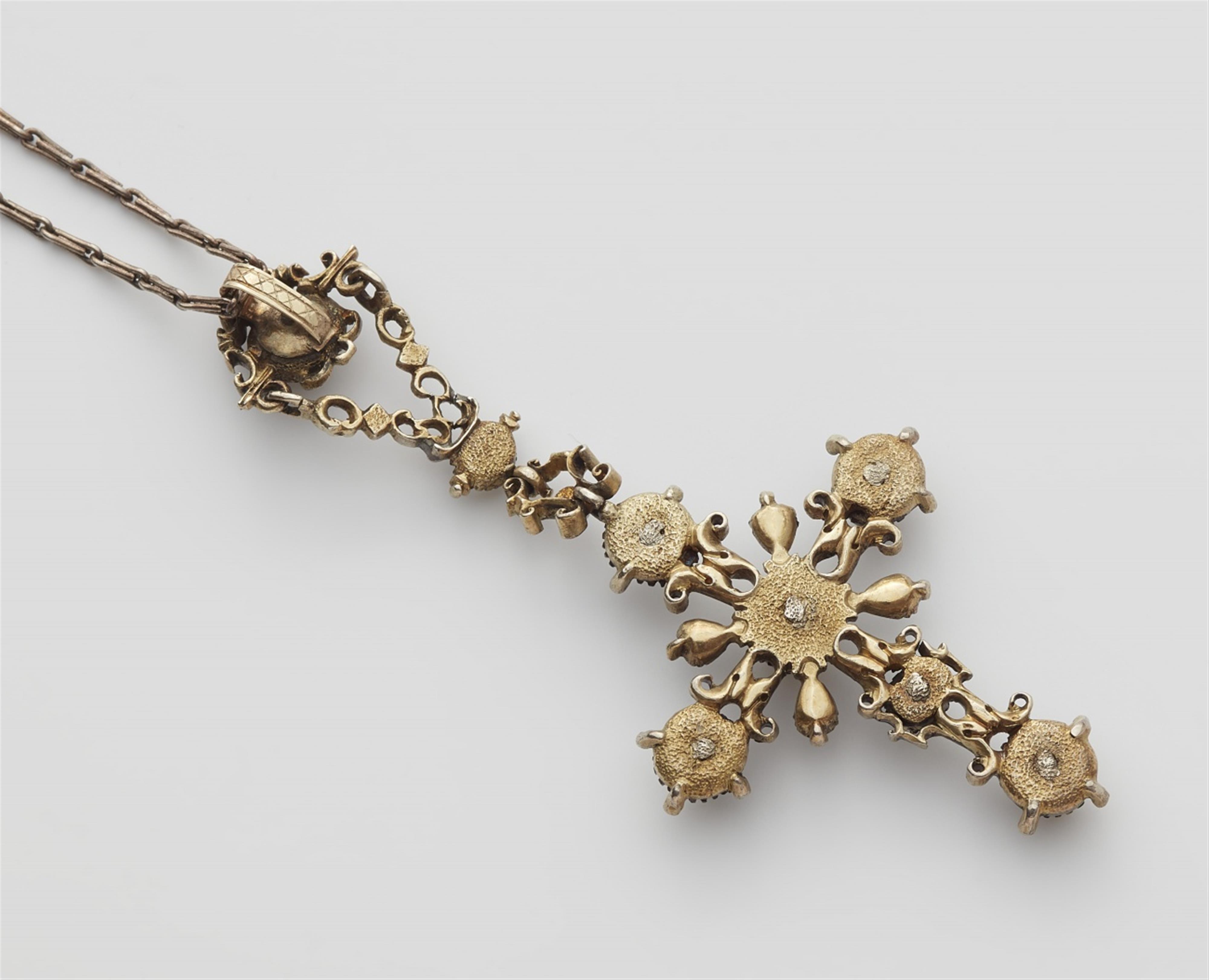 A Rococo parcel gilt silver cross pendant - image-2