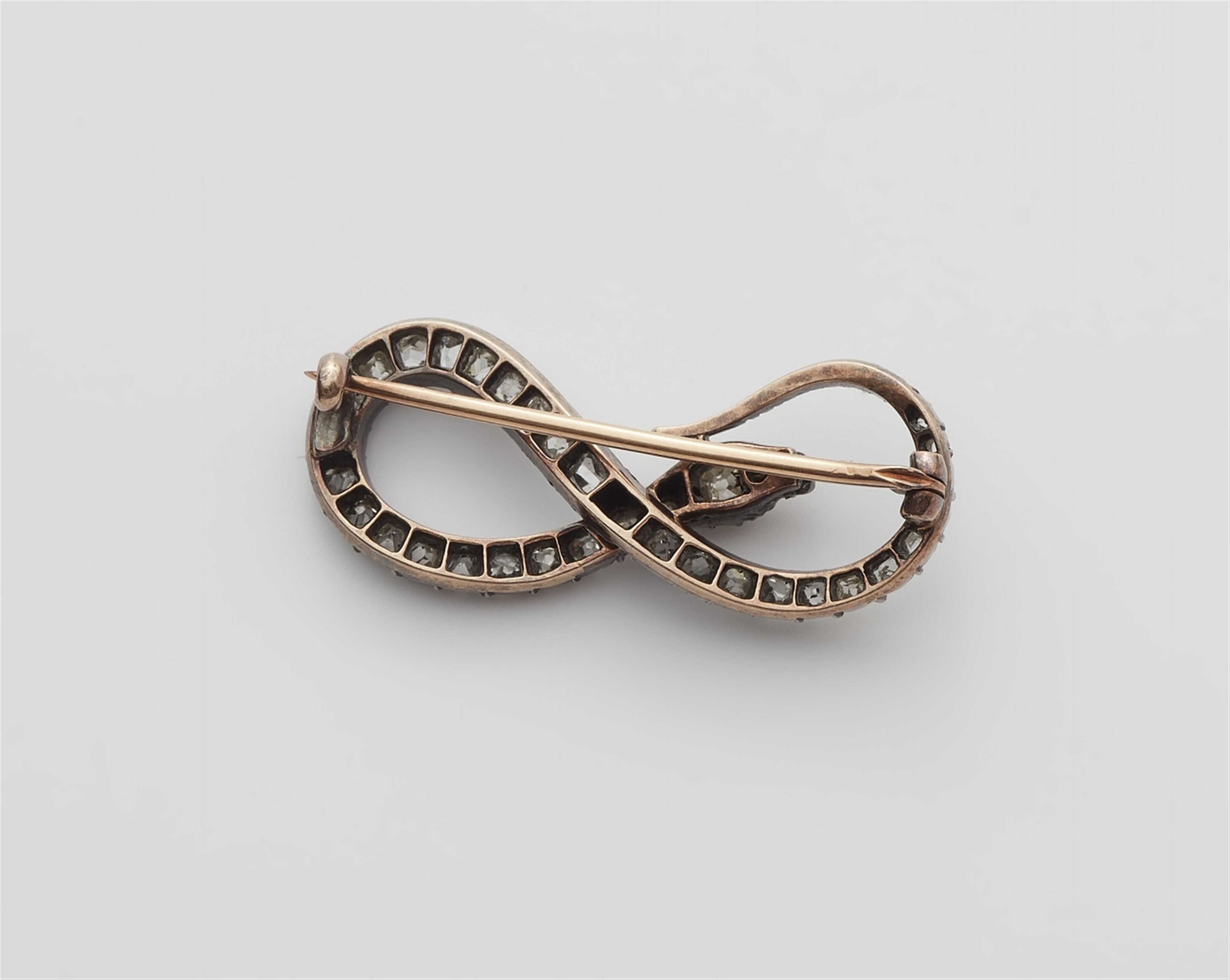 A silver and 14k gold diamond snake brooch - image-2