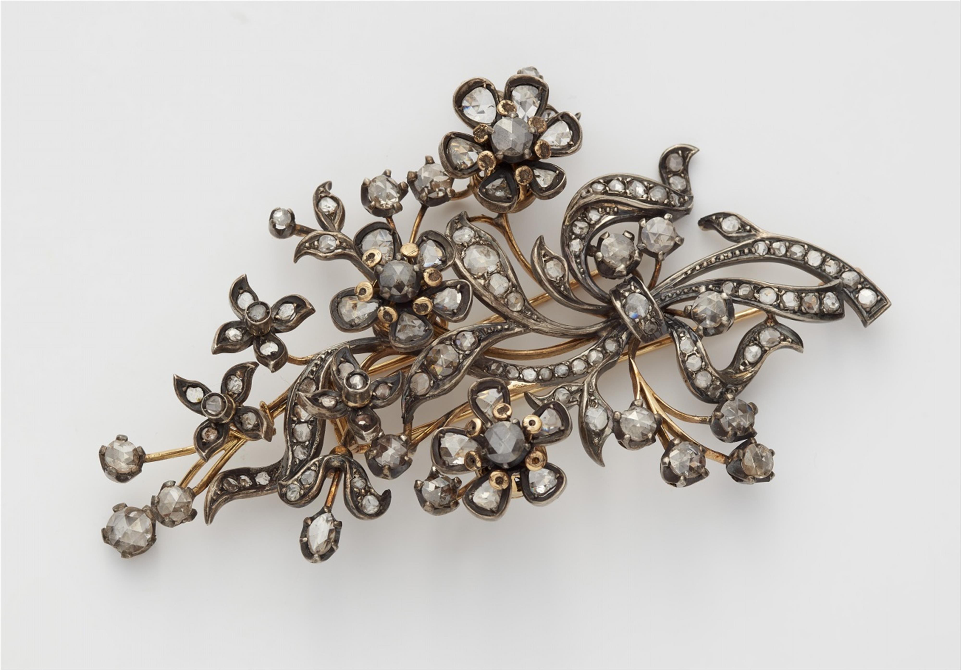 A silver and 18k gold corsage brooch “en tremblant“ - image-1