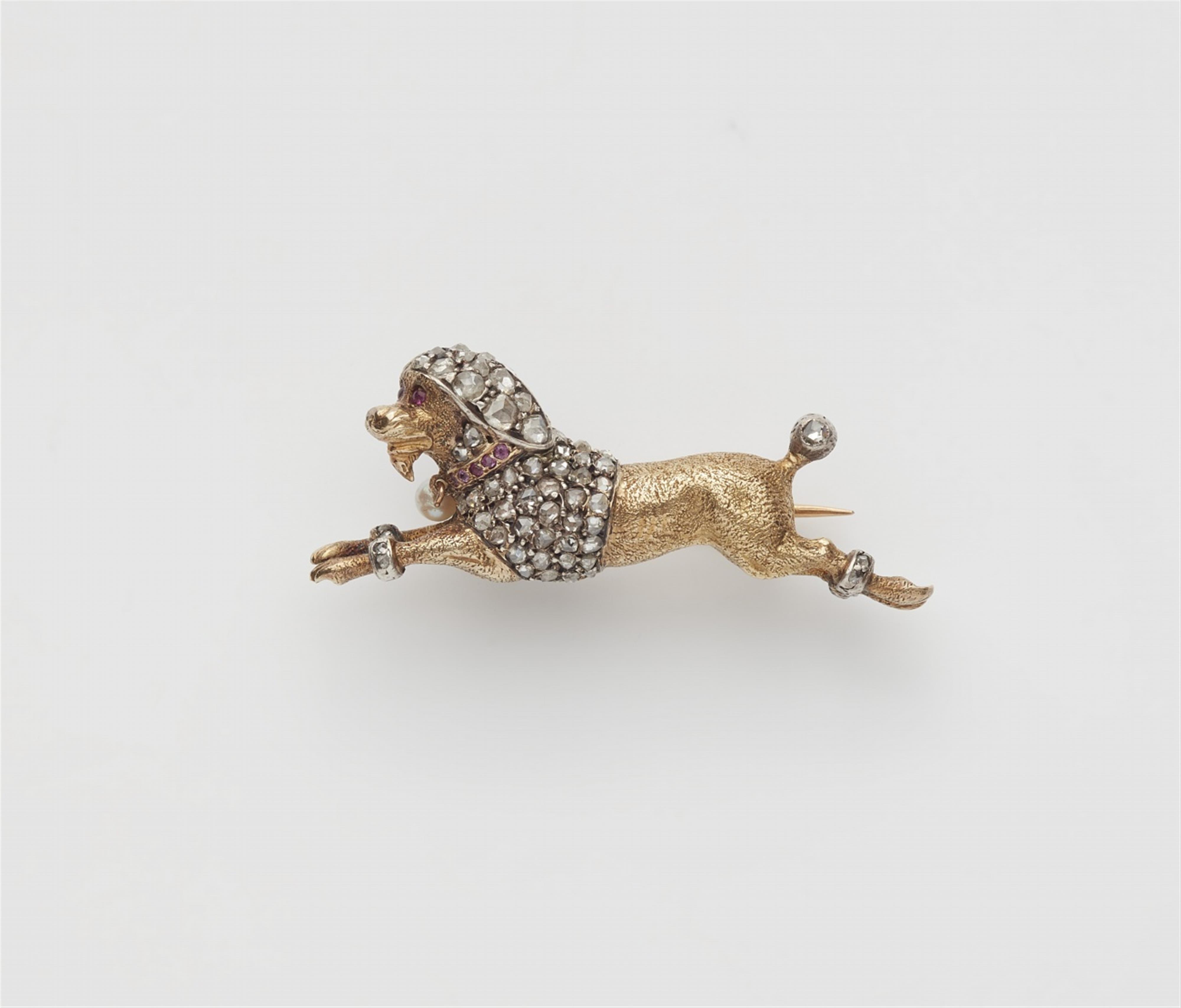 A small silver and 18k gold Belle Epoque brooch - image-1