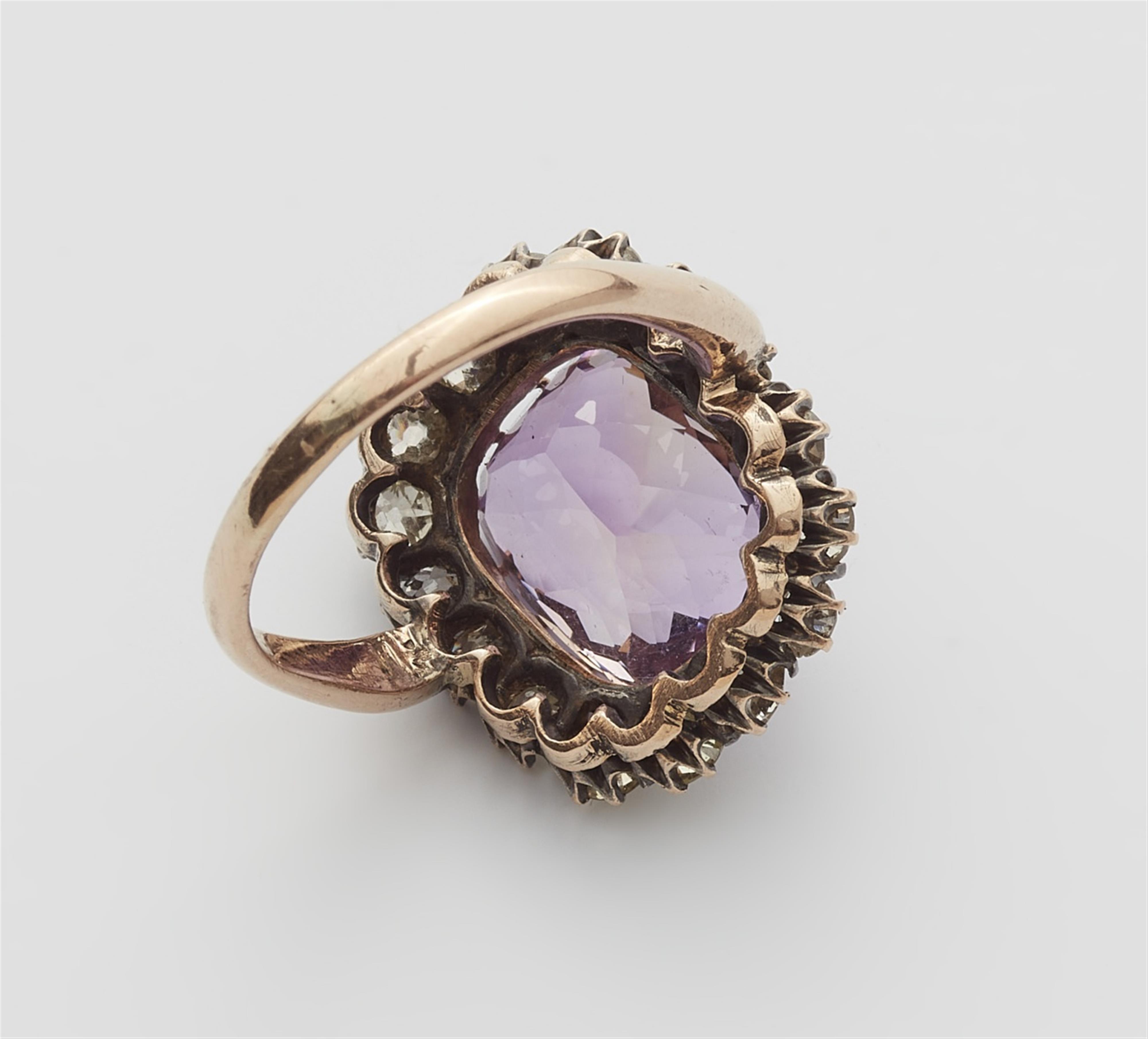 A 14k gold and silver amethyst cluster ring - image-2