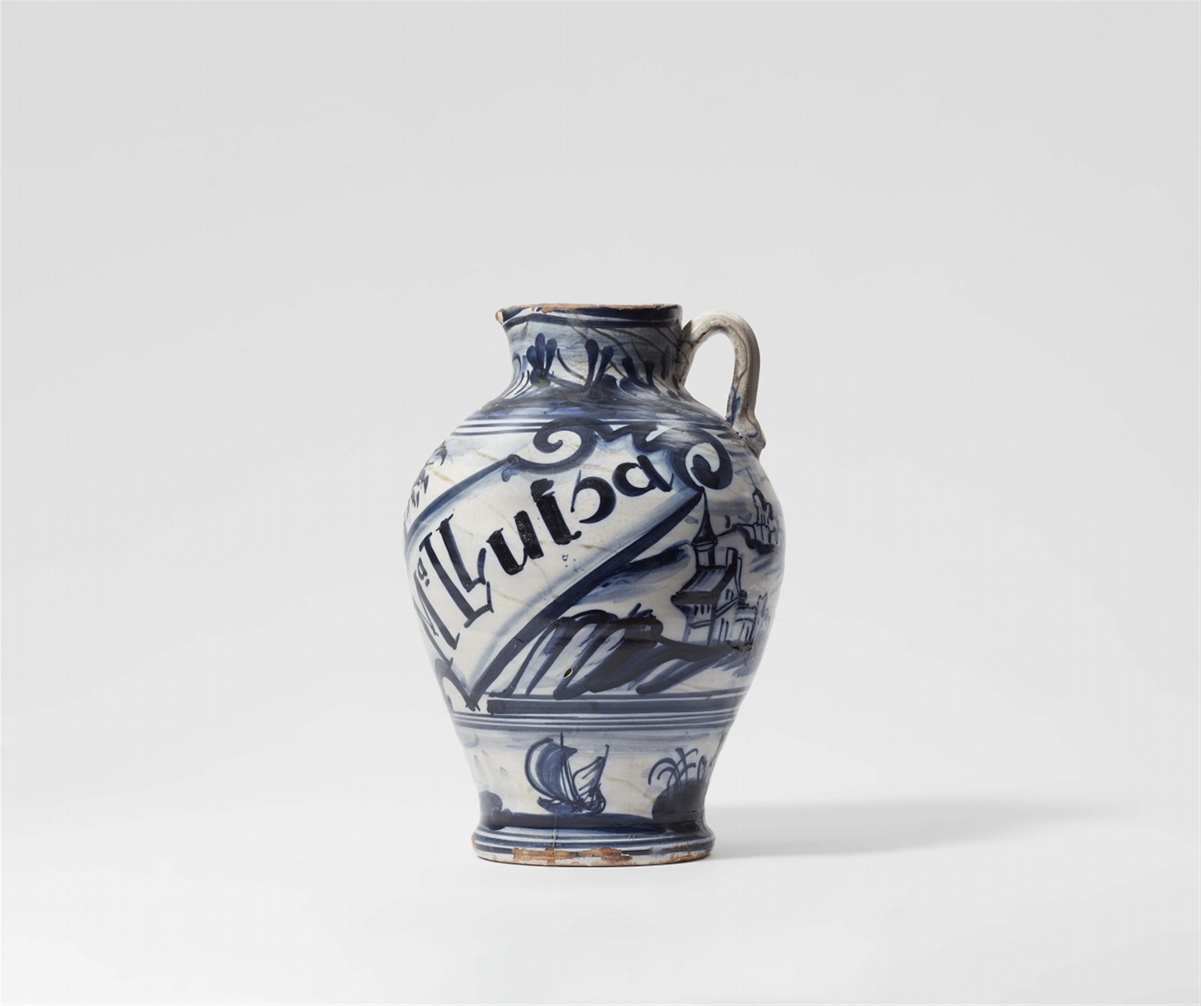 A Catalonian faience jug - image-1